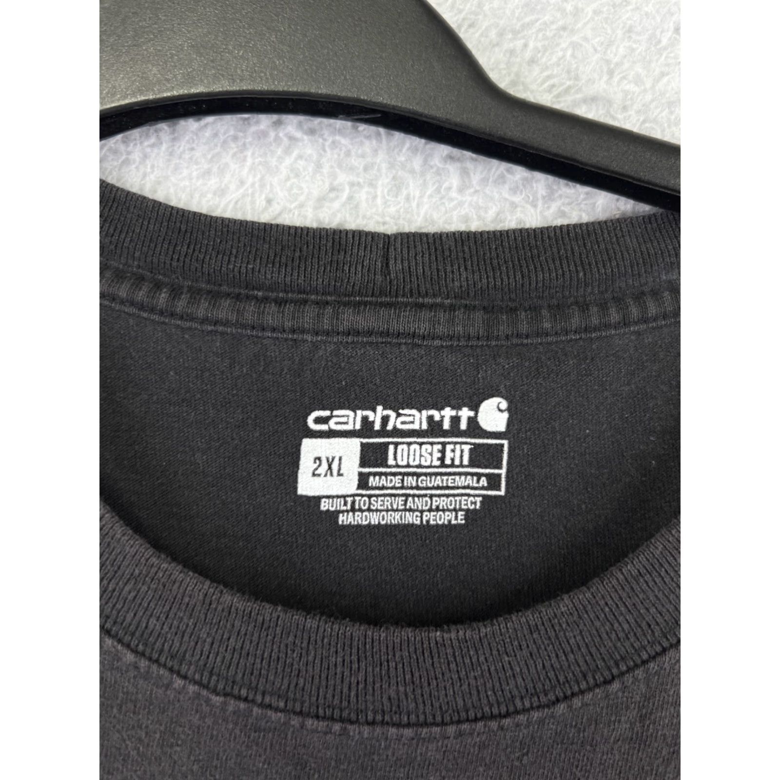 Carhartt Carhartt Men’s K87 T-Shirt – 2XL Black Short Sleeve Crew Neck 100% Cotton Jersey with Logo Embroidered Patch, Workwear Shirt, Big & Tall, Adult Mens Size US XXL / EU 58 / 5 - 3 Thumbnail