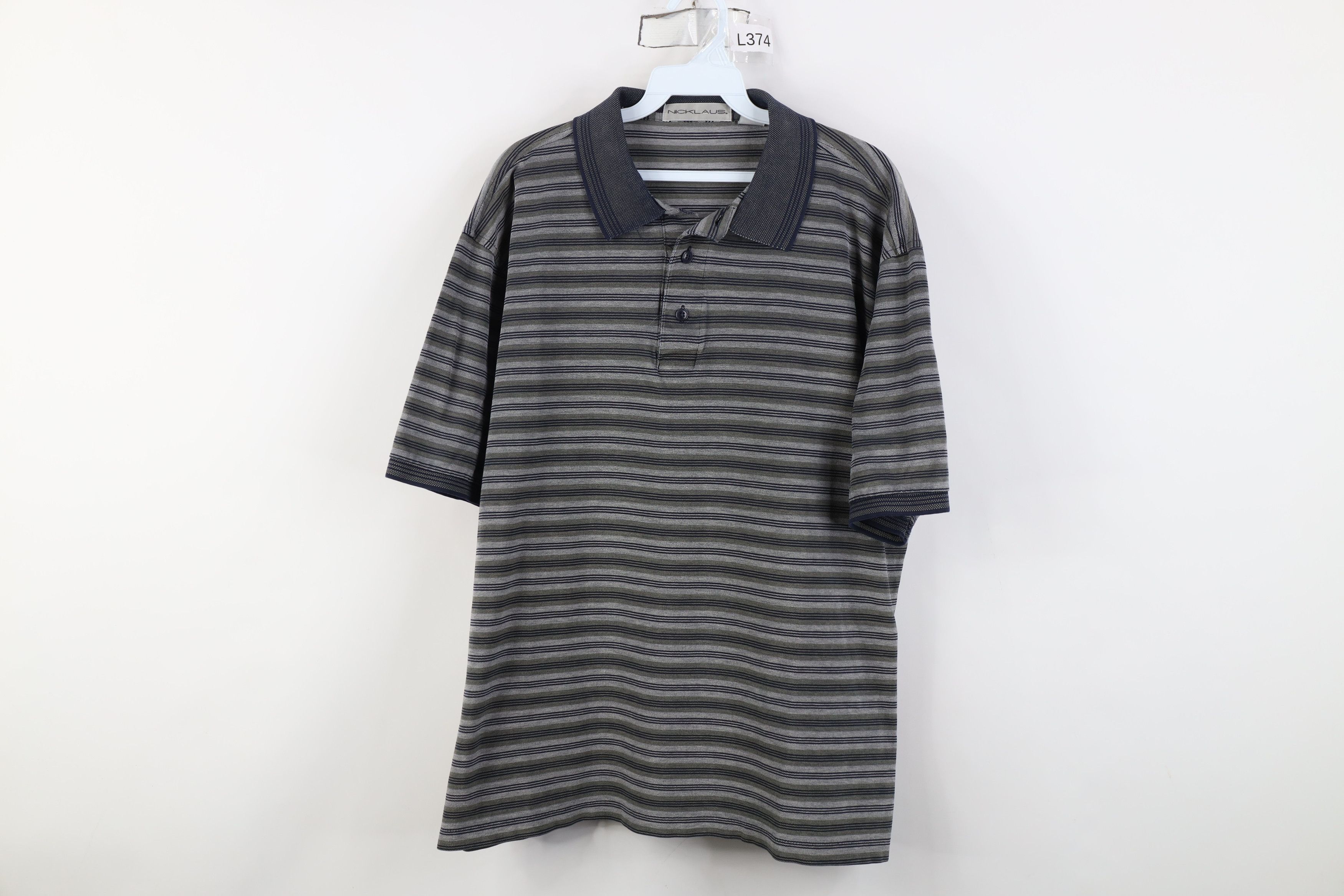 Vintage Vintage 90s Streetwear Block Knit Golf Polo Shirt Cotton Size US XL / EU 56 / 4 - 1 Thumbnail