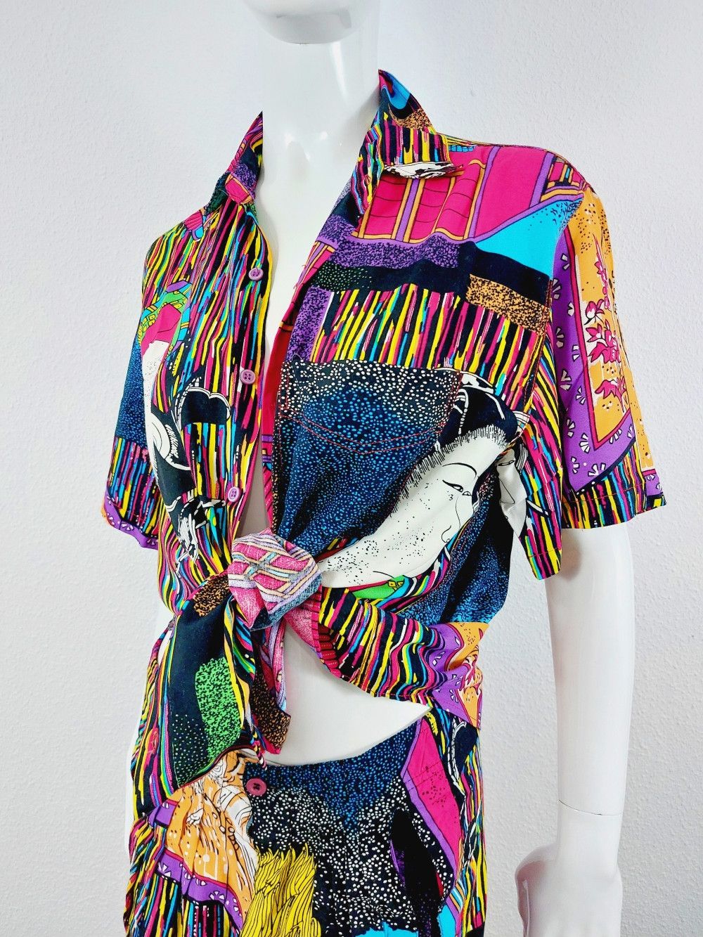 Marithe + Francois Girbaud Marithe + Francois Girbaud Dragon Tiger Boho Shirt Pants Set Size M / US 6-8 / IT 42-44 - 9 Thumbnail
