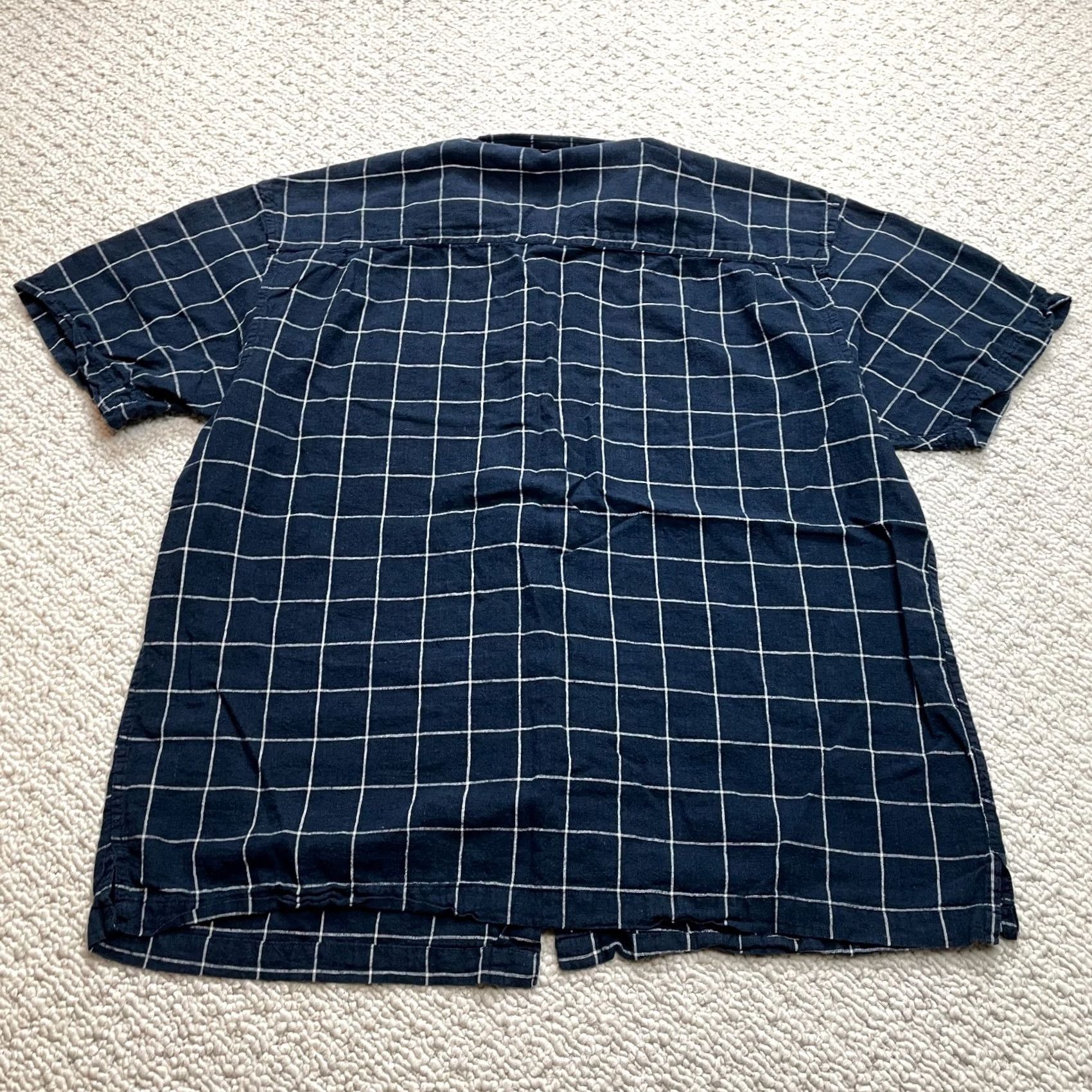 Vintage Sedgefield Button-Up Shirt Mens 2XL Dark Navy Plaid Short Sleeve Collared Top, Button-Front, Pockets, Regular Fit, Cotton Blend, Big & Tall Size US XXL / EU 58 / 5 - 8 Thumbnail