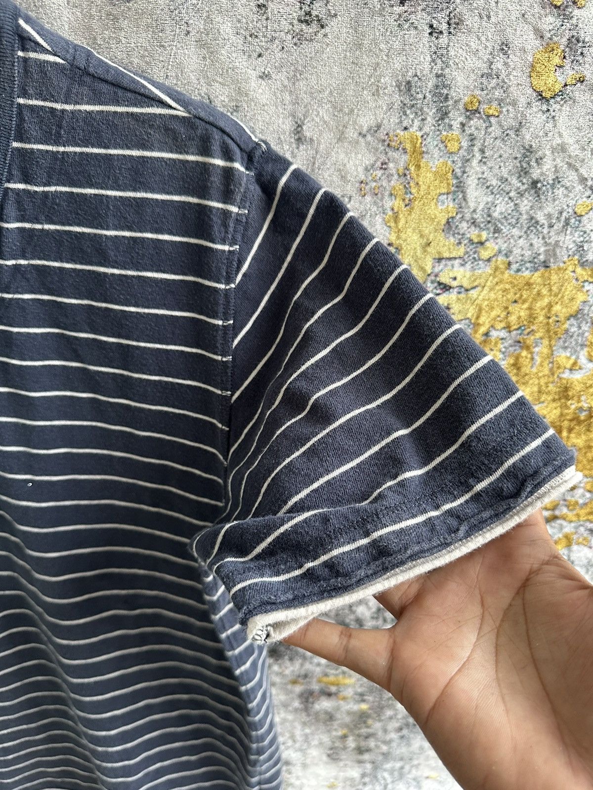 Japanese Brand CRAZY DISTRESSED FOR COMFORT DOUBLE LAYER STRIPED TSHIRT Size US L / EU 52-54 / 3 - 3 Thumbnail