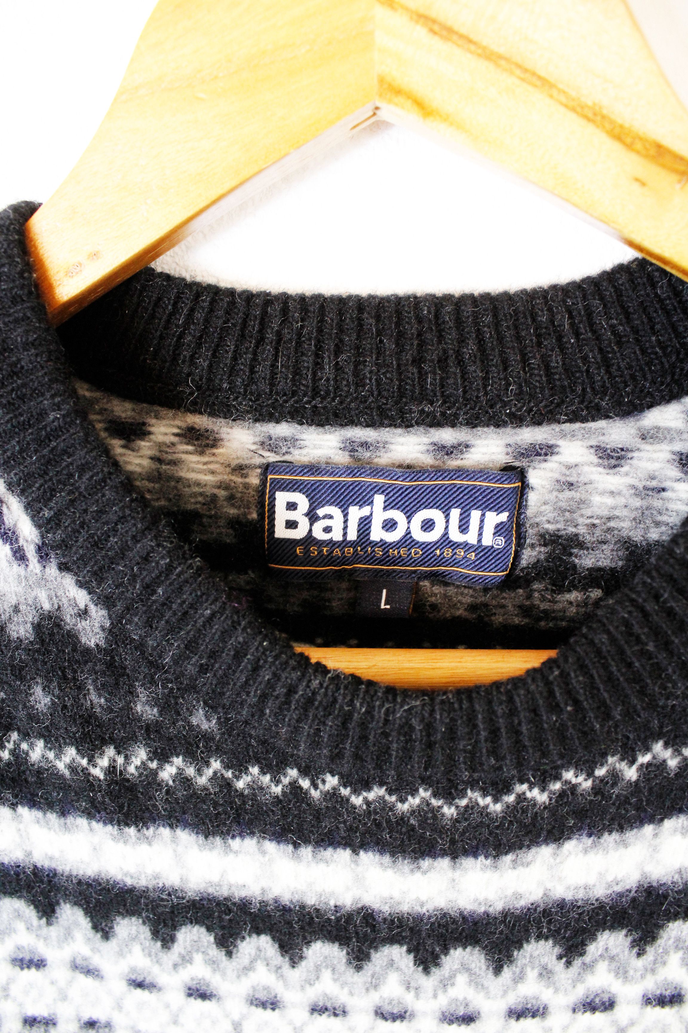 Barbour Barbour Case Fair Isle Crew Knit Black Wool Sweater Size US S / EU 44-46 / 1 - 5 Thumbnail