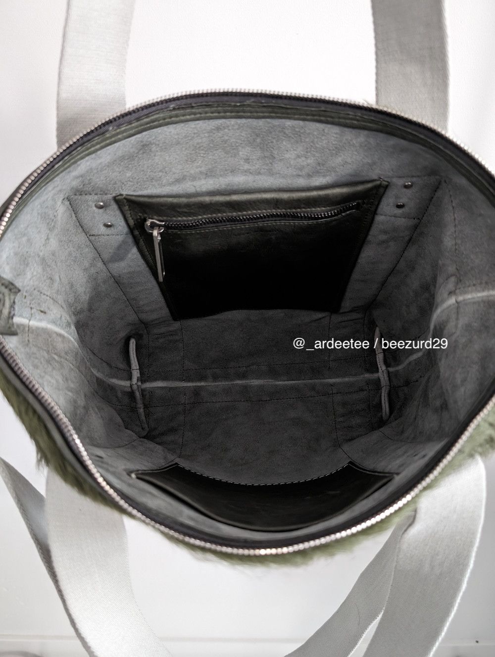 Rick Owens 💥UNRELEASED CALF HAIR FUR MINI TROLLEY TOTE BAG GREEN Size ONE SIZE - 5 Thumbnail
