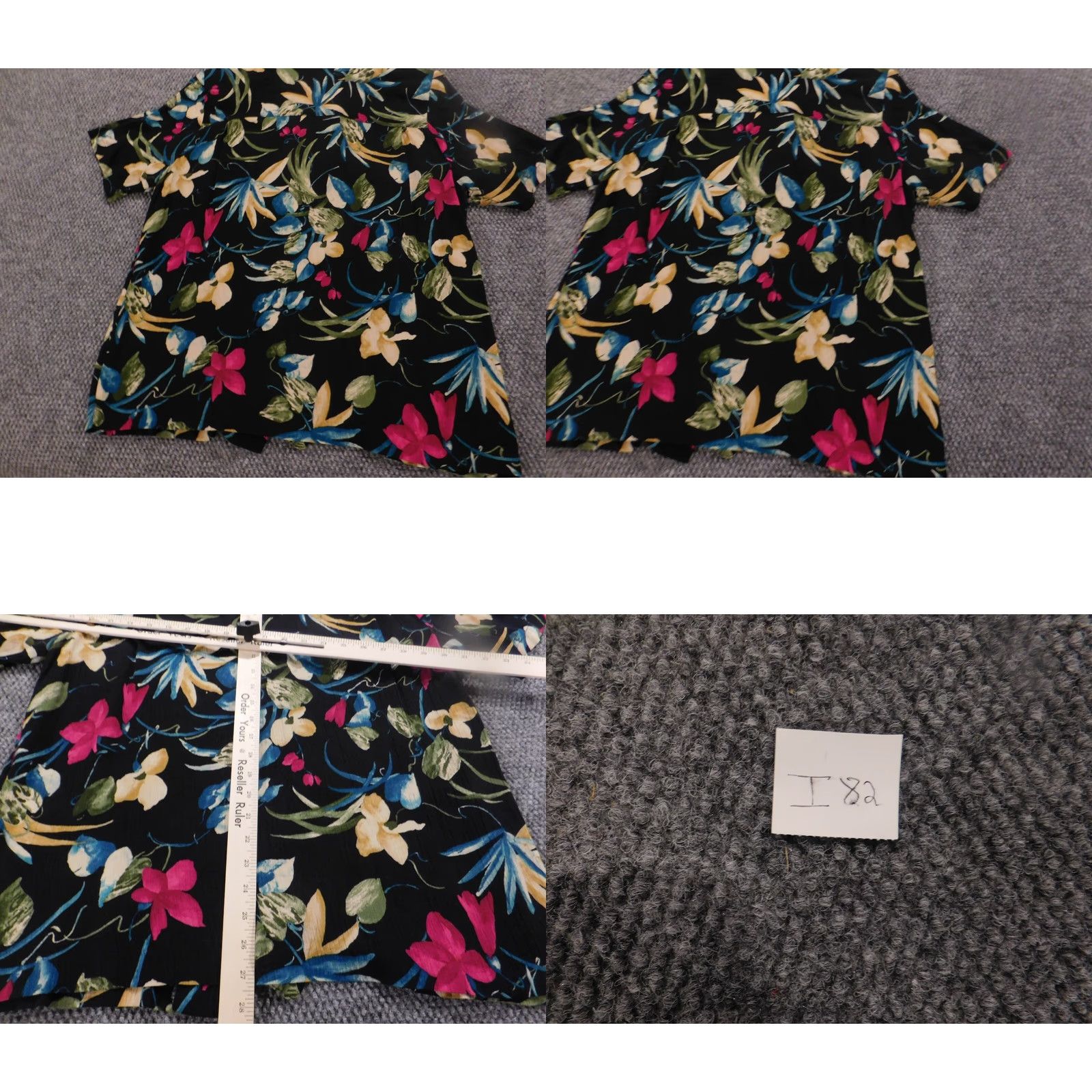 Vintage Alfred Dunner Button-Up Shirt Womens Black Floral Short Sleeve 16 Crew Neck Button Vintage? No, Regular Fit, Polyester, Casual Island Vibes Size XXL / US 16-18 / IT 52-54 - 8 Thumbnail