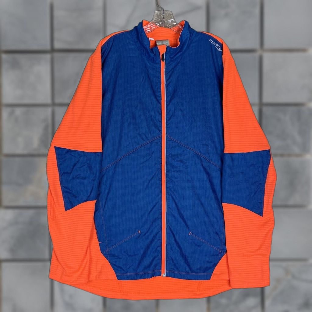 Saucony Saucony Jacket Mens XXL Orange Full Zip Lightweight Running Athletic Long Sleeve Size US XXL / EU 58 / 5 - 1 Thumbnail
