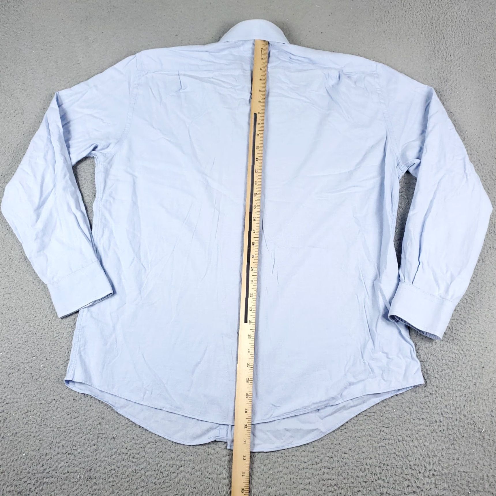 Tommy Hilfiger VINTAGE Tommy Hilfiger Shirt Mens 17 Blue Dress Button Up Long Sleeve Size 46R - 3 Thumbnail
