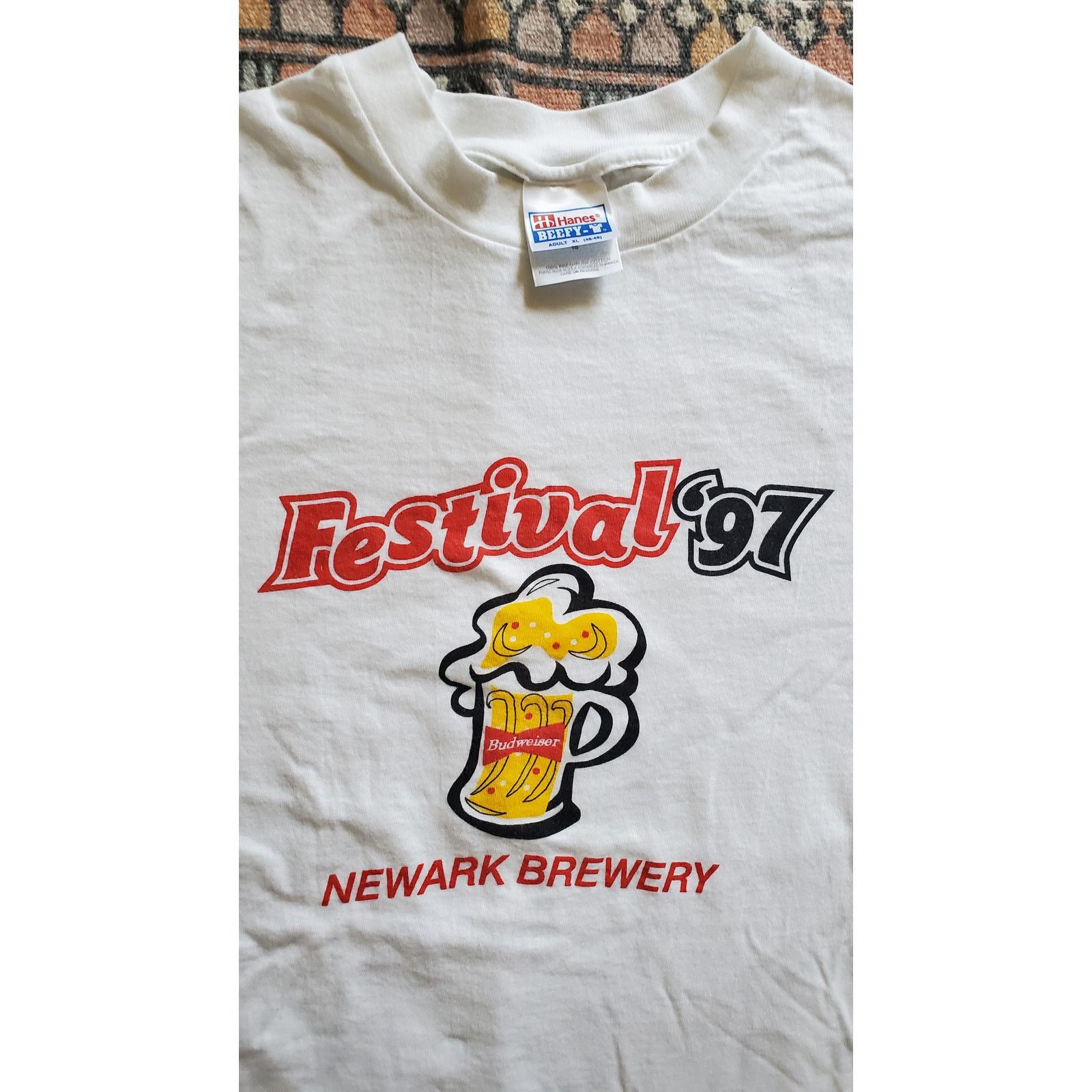 Hanes Newark Brewery Festival Budweiser 1997 Vintage Shirt XL Size US XL / EU 56 / 4 - 2 Thumbnail