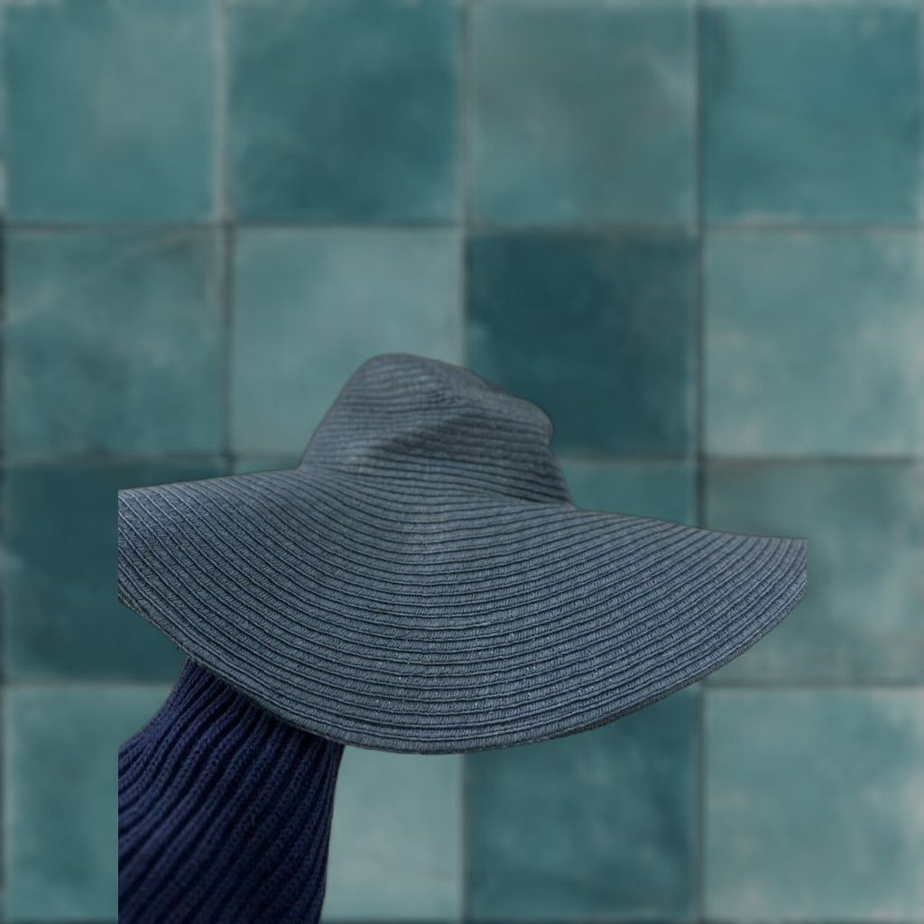 J.Crew J.Crew Sun Hat Womens One Size Blue Floppy Beach Wide Brim Straw Size ONE SIZE - 1 Thumbnail