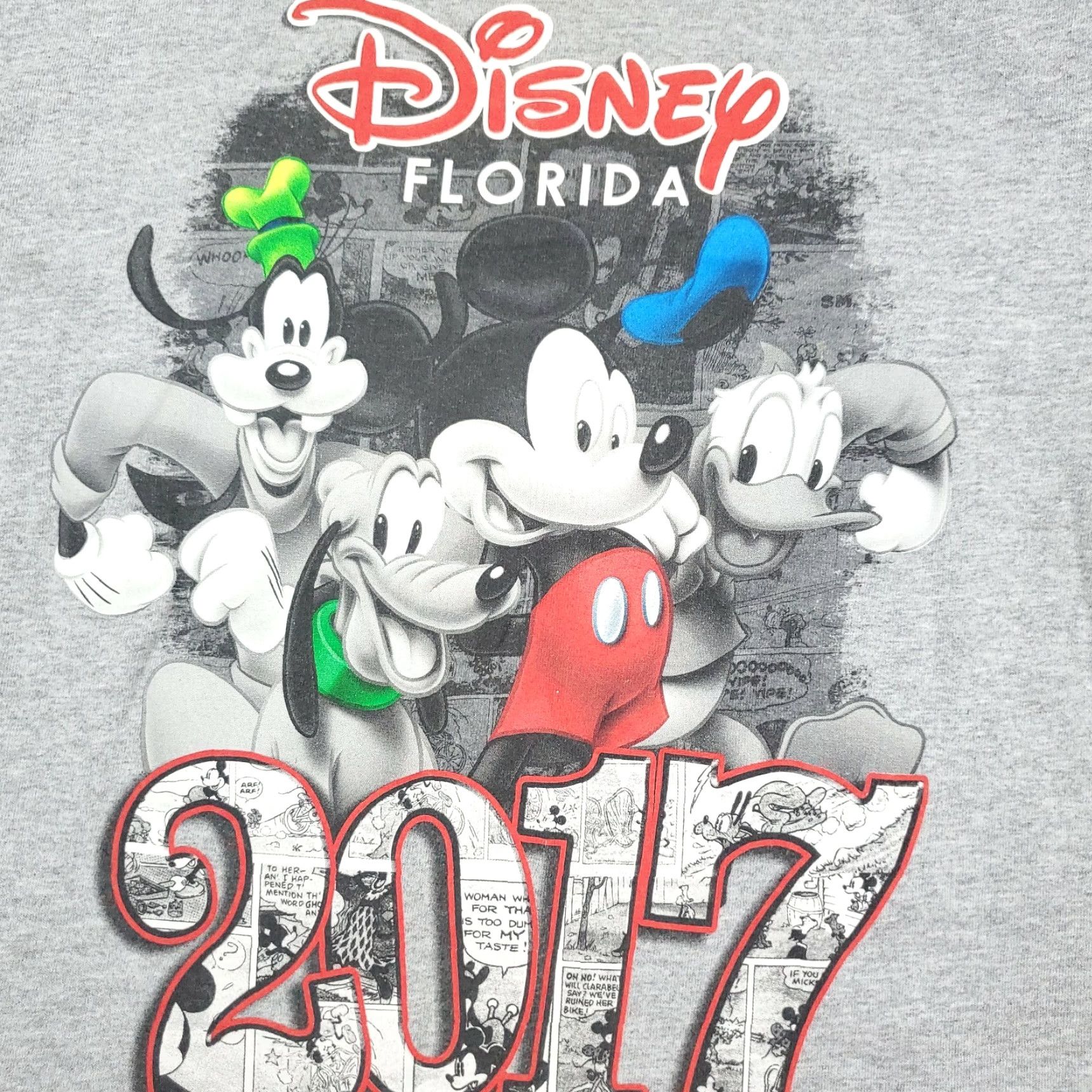 Disney Disney Mickey Goofy Gray Graphic T-Shirt Adult Small White Box Graphic Crew Neck Short Sleeve Mens Unisex - 2017 Disney Shirt 90s Inspired Size US S / EU 44-46 / 1 - 2 Thumbnail