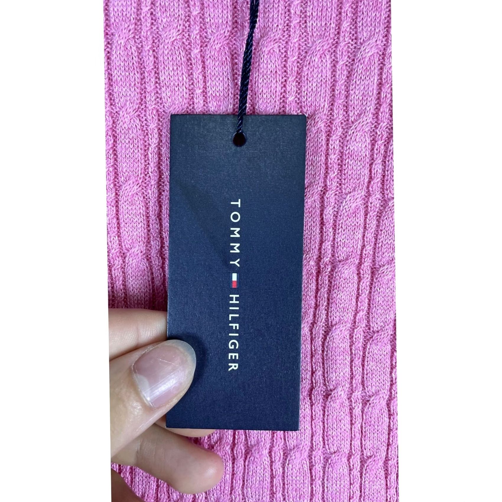 Tommy Hilfiger Tommy Hilfiger Sweater Womens Large Pink Button Cable Knit Casual T7BS0153 Size L / US 10 / IT 46 - 7 Thumbnail