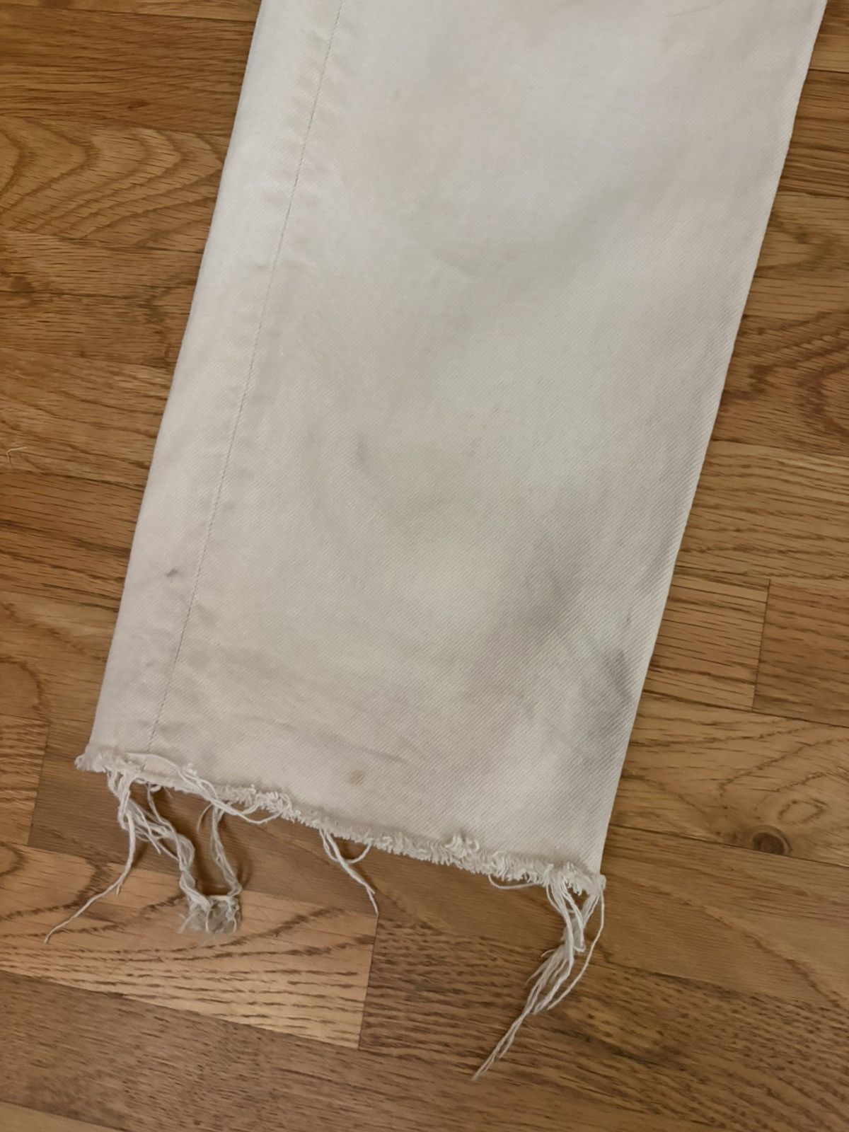 Levi's Levi’s 501 Vintage White Contrast Stitch Jeans Size US 33 - 3 Thumbnail