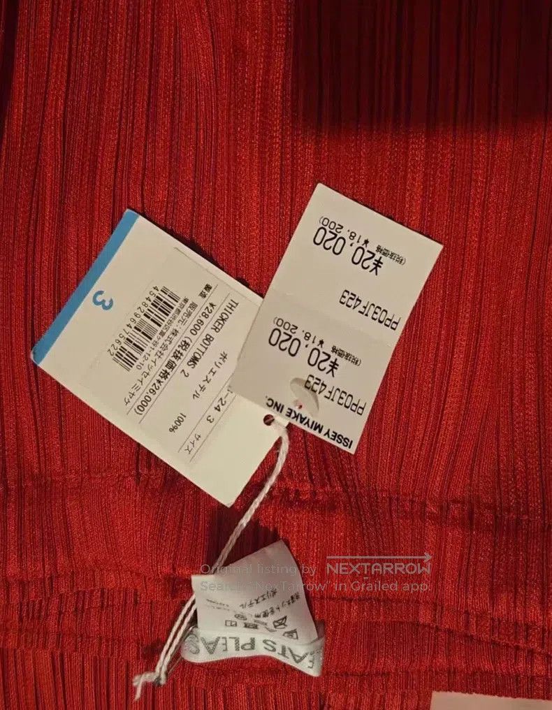 Issey Miyake Issey Miyake size:3 Red Straight Pants Size 22" - 2 Thumbnail