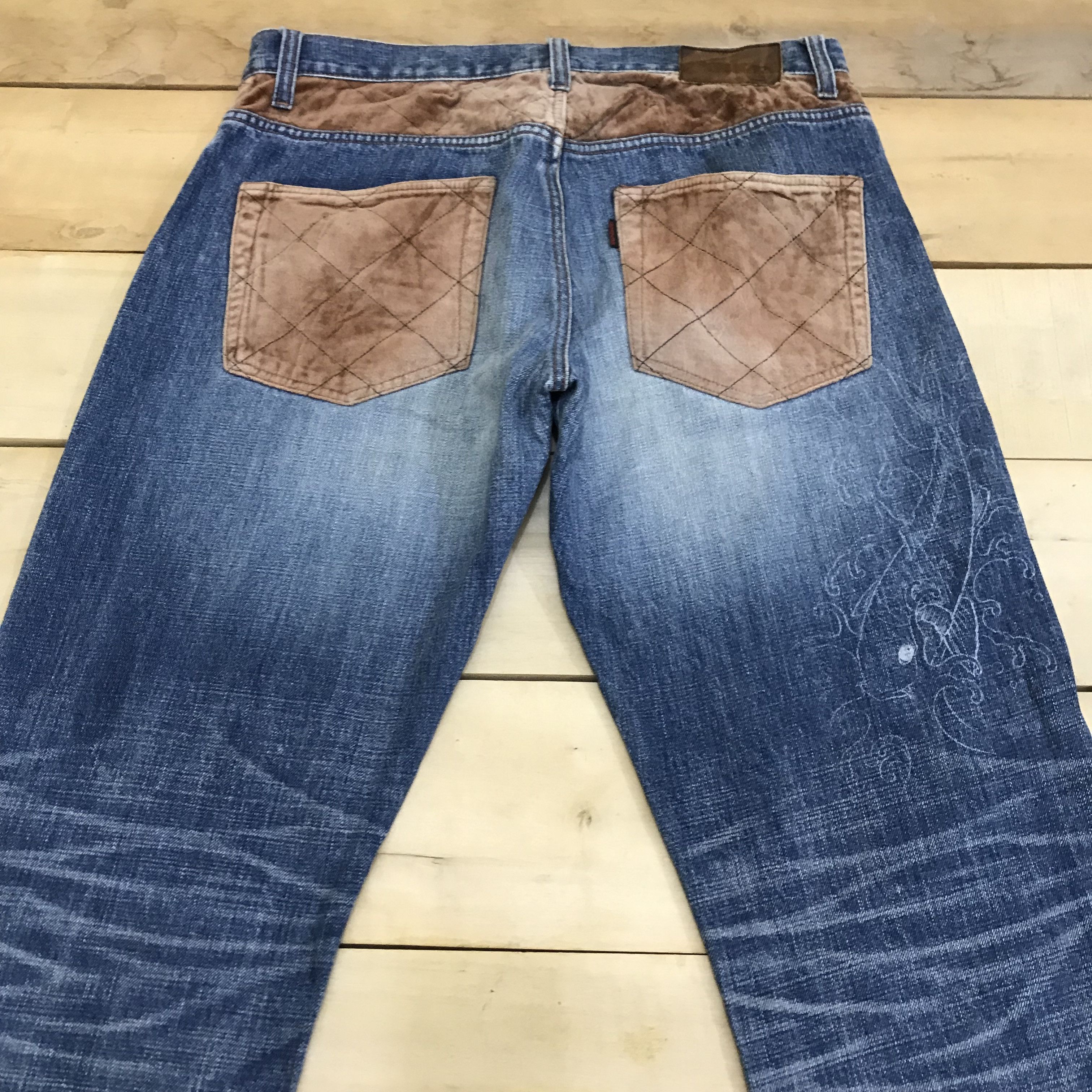 Japanese Brand X168 JAPAN CROPPED HEADS PAINTED SAKURA X KOI DENIM Size US 36 / EU 52 - 7 Thumbnail