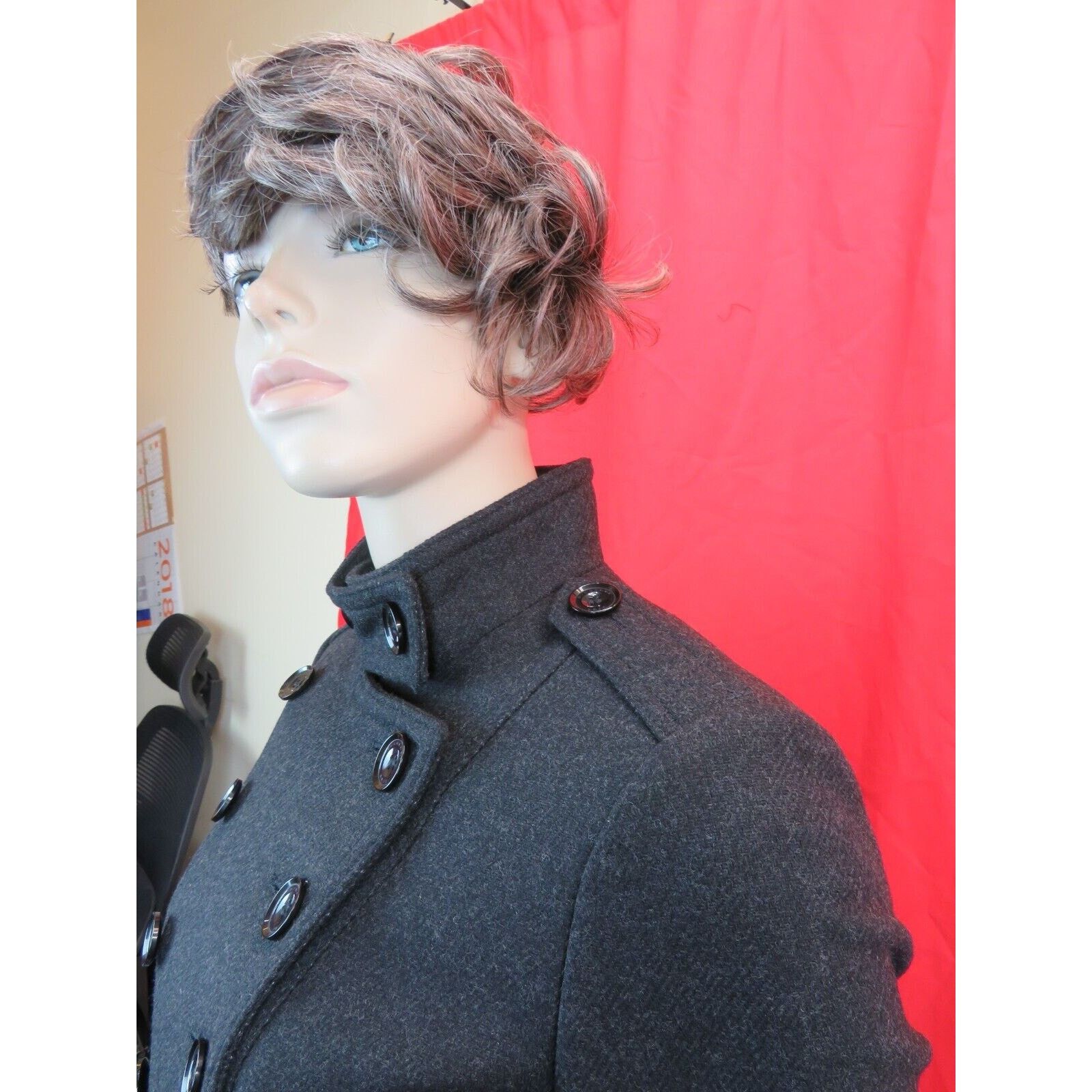 Burberry BURBERRY ADAMSLEIGH DARK GREY WOOL PEA COAT 12 14 46 Size XL / US 12-14 / IT 48-50 - 6 Thumbnail