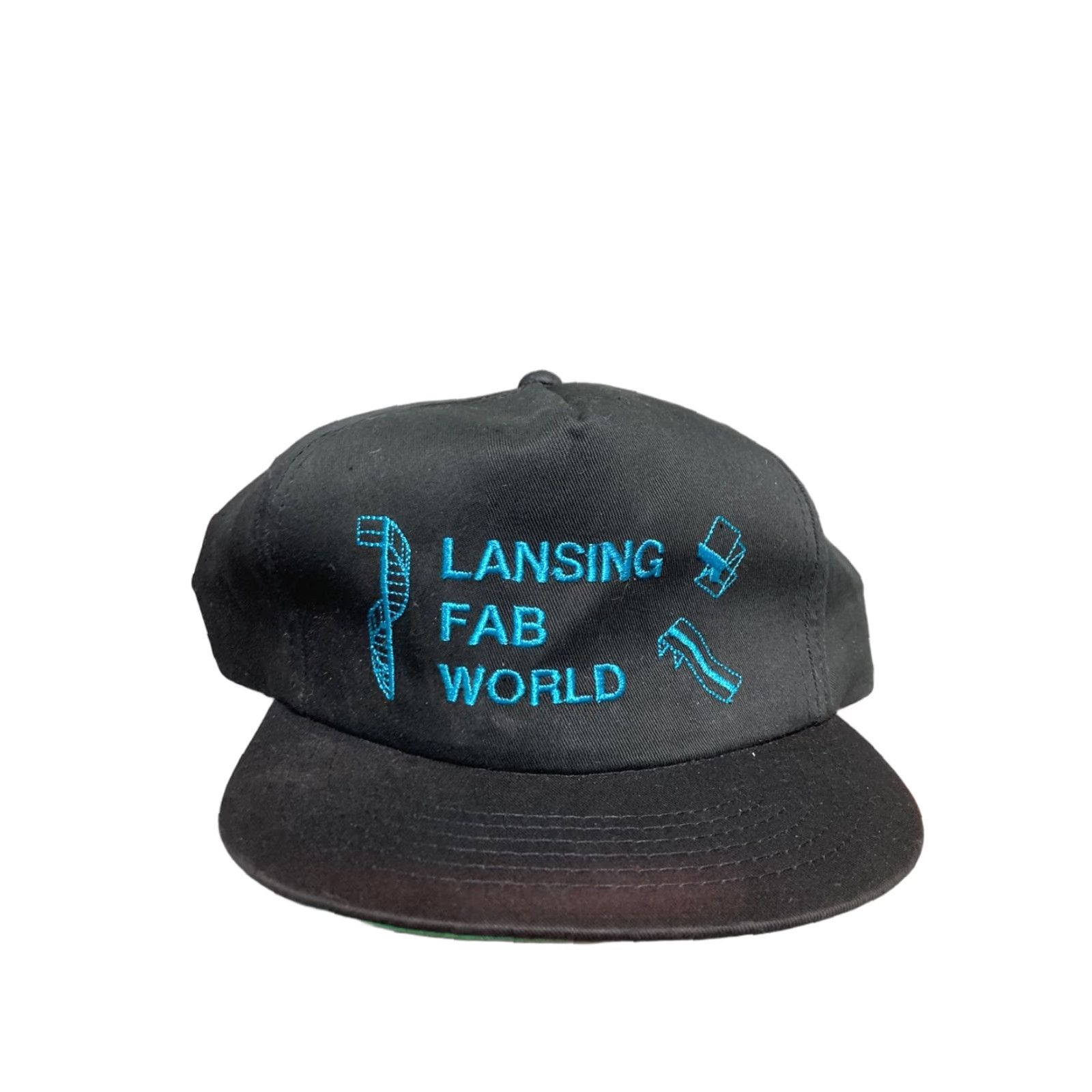 Vintage VINTAGE Lansing fab world Snapback Hat Cap Welder Michigan 90s NOS Men Adjustable Black 90s Snapback Mens Size ONE SIZE - 1 Thumbnail