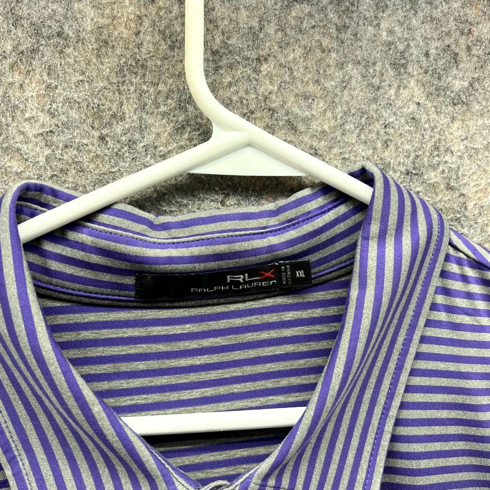 RLX Ralph Lauren Ralph Lauren Polo Shirt Men XXL Adult Purple Gray Striped RLX Golf Polo Shirt Size US XXL / EU 58 / 5 - 7 Thumbnail