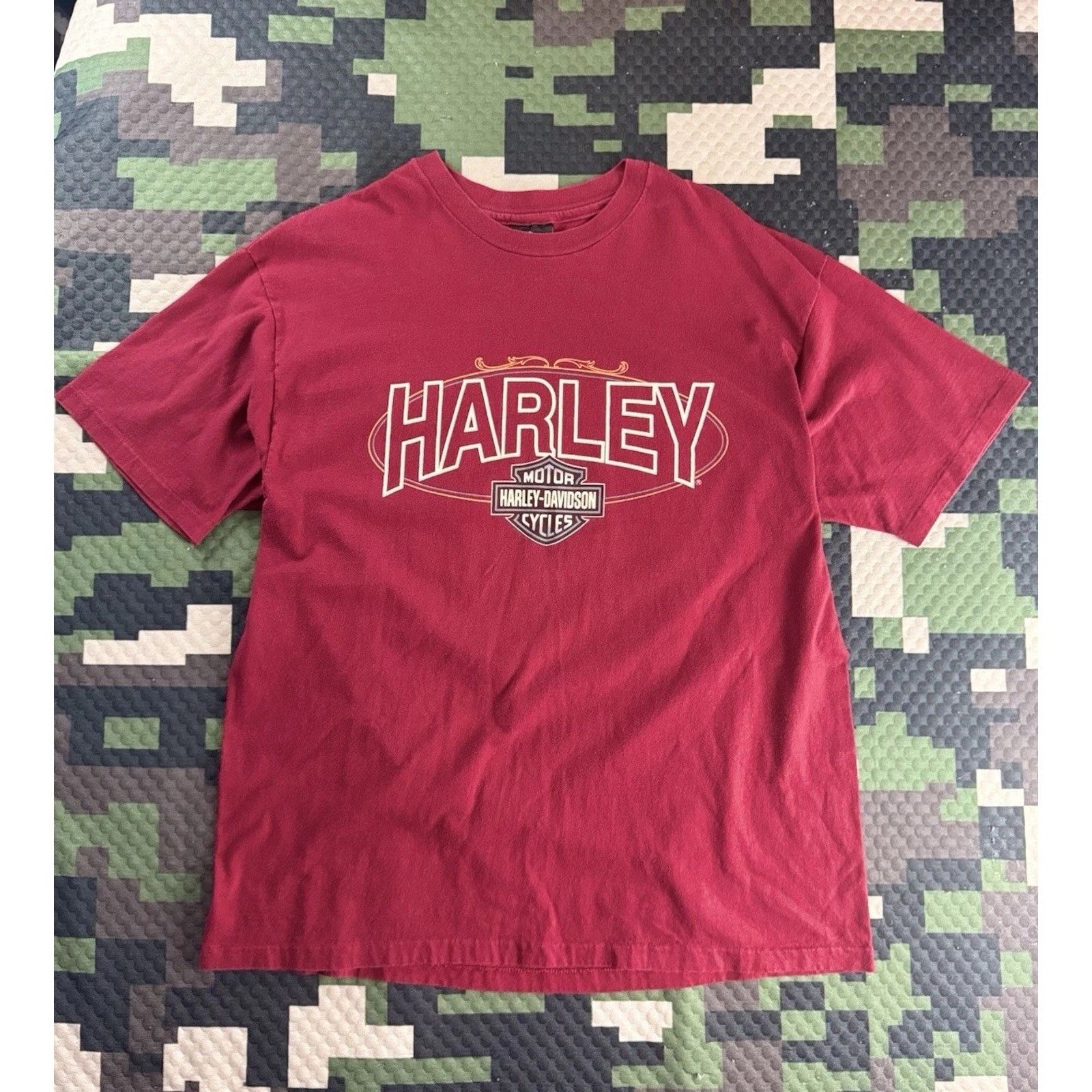 Harley Davidson Vintage 90s Harley Davidson TShirt XL Red Pleasant Hill CA Size US XL / EU 56 / 4 - 1 Thumbnail