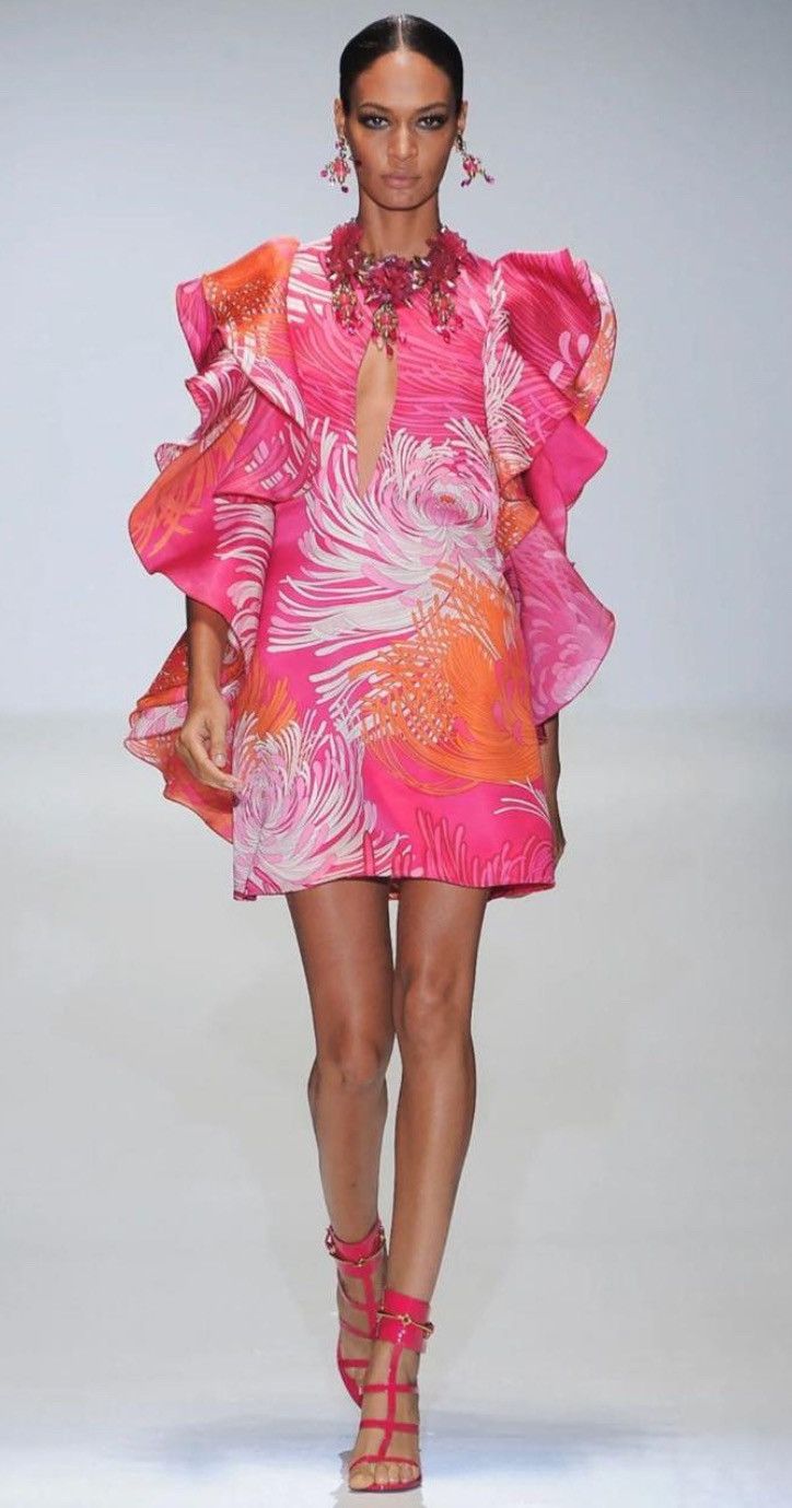 Image of Gucci Runway Ad Silk Mini Dress S/s 2013 $3499 in Pink, Women's (Size XS)