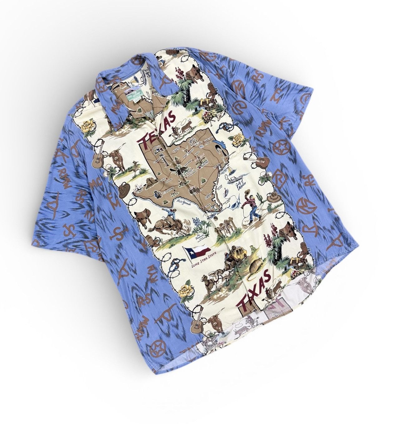 Reyn Spooner Vtg🔥Reyn Spooner Camp Collar Texas Map Hawaii Shirt Size US XXL / EU 58 / 5 - 5 Thumbnail