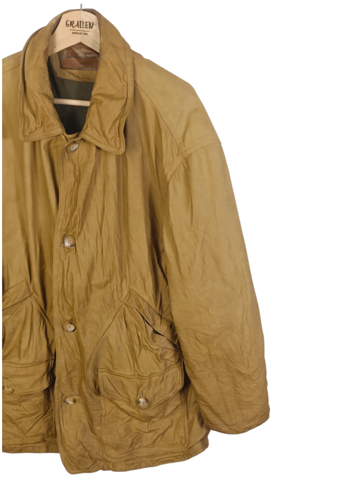 Salvatore Ferragamo 🔥Salvatore Faragamo Leather Men Jacket Size US L / EU 52-54 / 3 - 4 Thumbnail