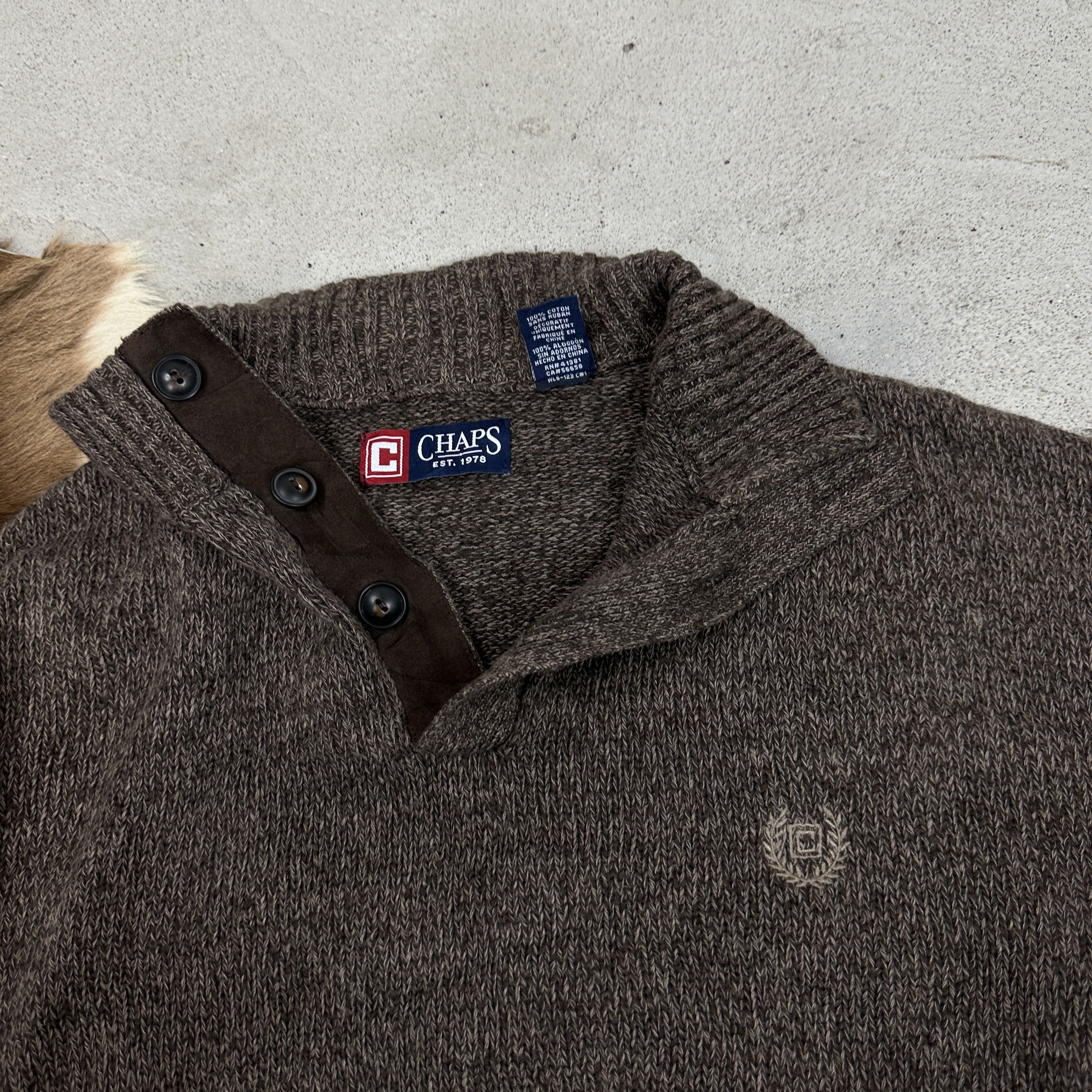 Ralph Lauren × Vintage Vintage Casual 00s 1/4 Zip Chaps Ralph Lauren Sweater Size US XL / EU 56 / 4 - 2 Thumbnail