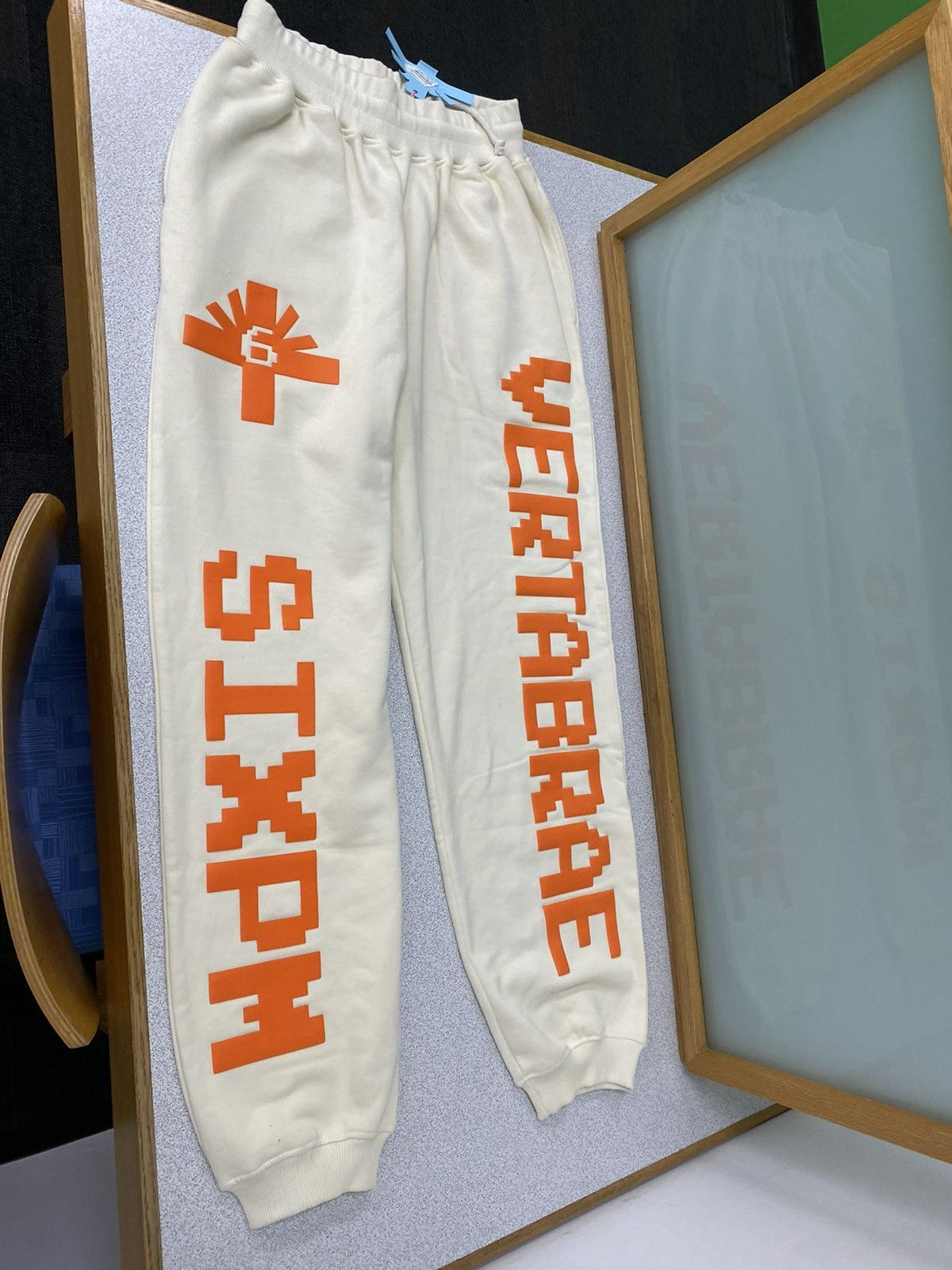 image of Made In USA x Vertabrae Sixpm Sweatpants in Cream, Men's (Size 38)