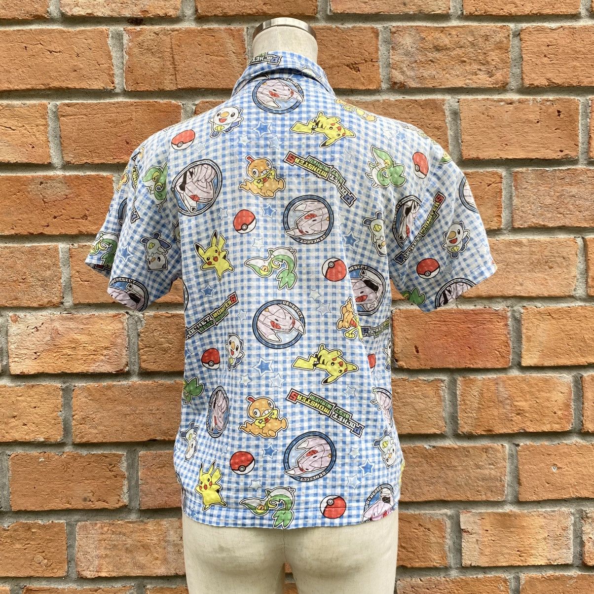 Pokemon Blue Gingham Short Sleeve Shirt with Pokémon Print Size S / US 4 / IT 40 - 13 Thumbnail