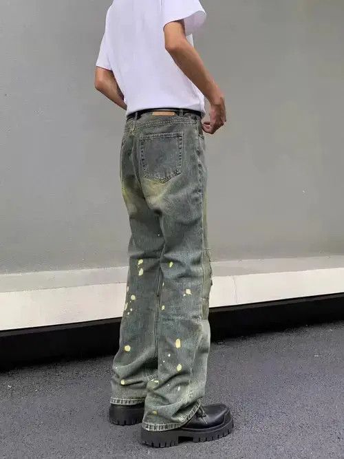 Japanese Brand × Jean Retro nostalgic washed ripped jeans with splashes of ink Size US 32 / EU 48 - 4 Thumbnail