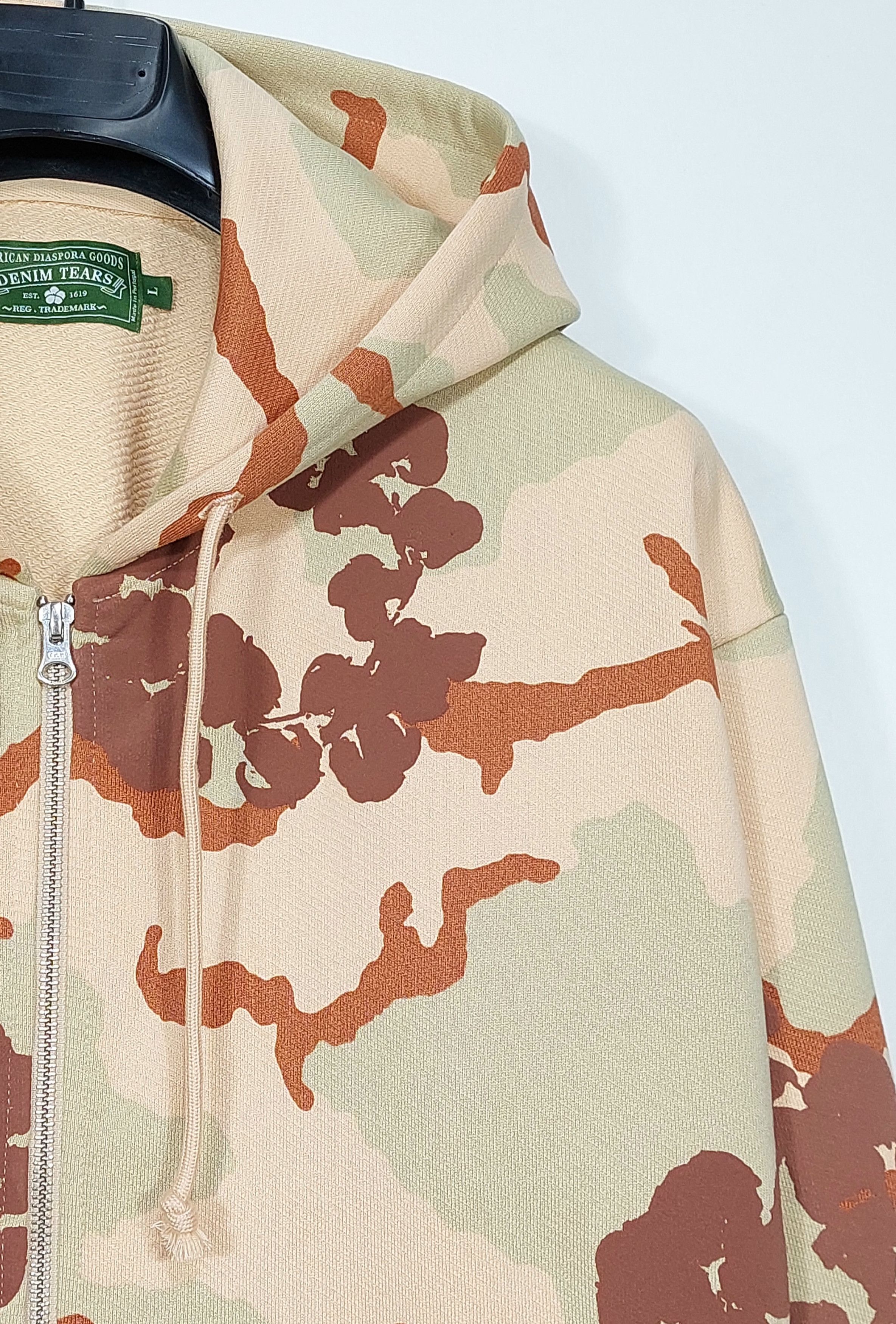 DENIM TEARS cotton wreath zip hoodie - camou tan L Size US L / EU 52-54 / 3 - 7 Thumbnail