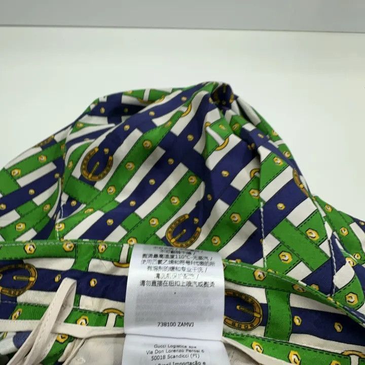 Gucci Gucci Green Patterned Silk Long Skirt-2507 Size M / US 6-8 / IT 42-44 - 1 Thumbnail