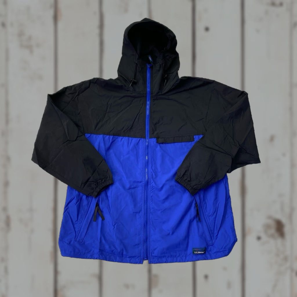 Vintage VINTAGE LL Bean Windbreaker Jacket Mens XL Hooded Anorak 90s Blue Size US XL / EU 56 / 4 - 1 Thumbnail