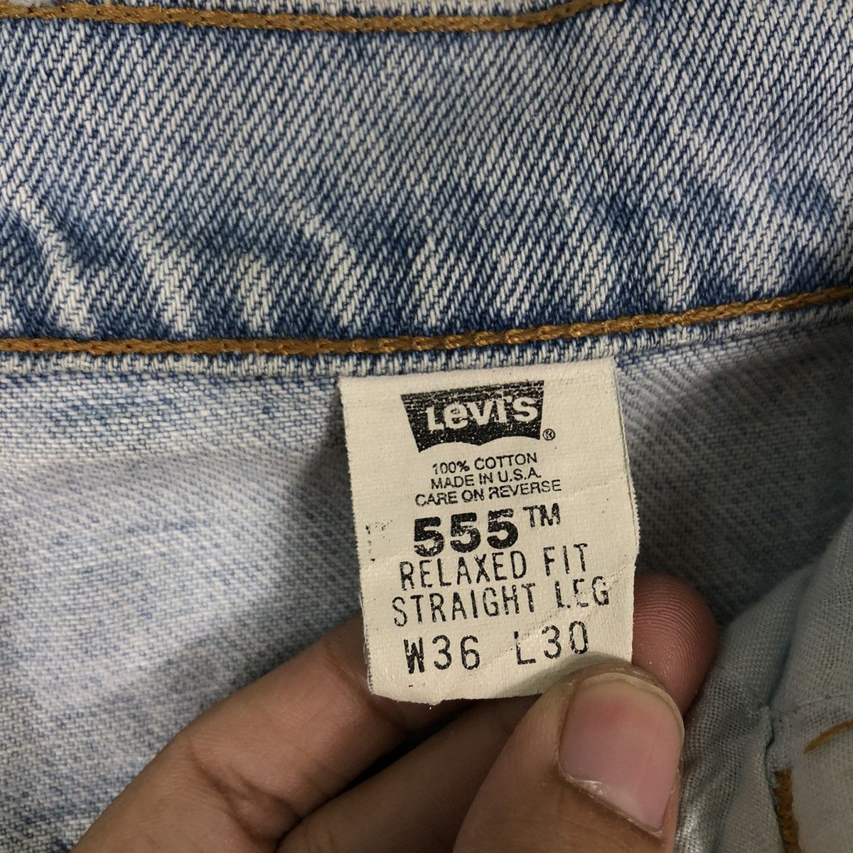 Levi's 🔥90’s Distressed Denim Jeans Levi’s Lot 555 Relaxed Fit Size US 36 / EU 52 - 15 Thumbnail