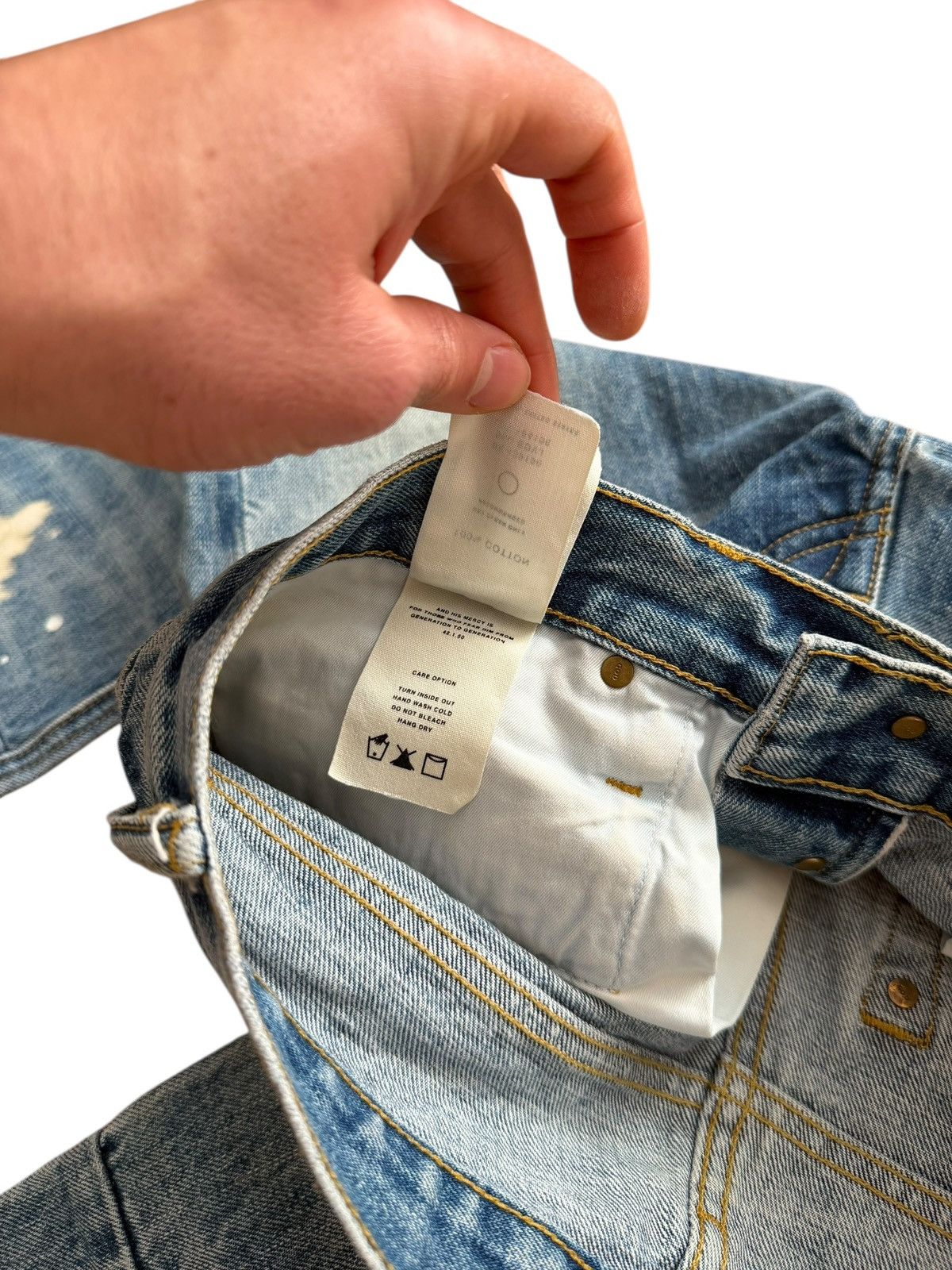 Fear of God Fifth Collection Painted Denim Blue Size US 30 / EU 46 - 16 Thumbnail
