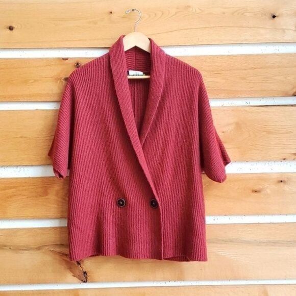 Designer CAbi Love Carol Rosewood Knitted Button Collared SS Sweater Size S / US 4 / IT 40 - 1 Thumbnail