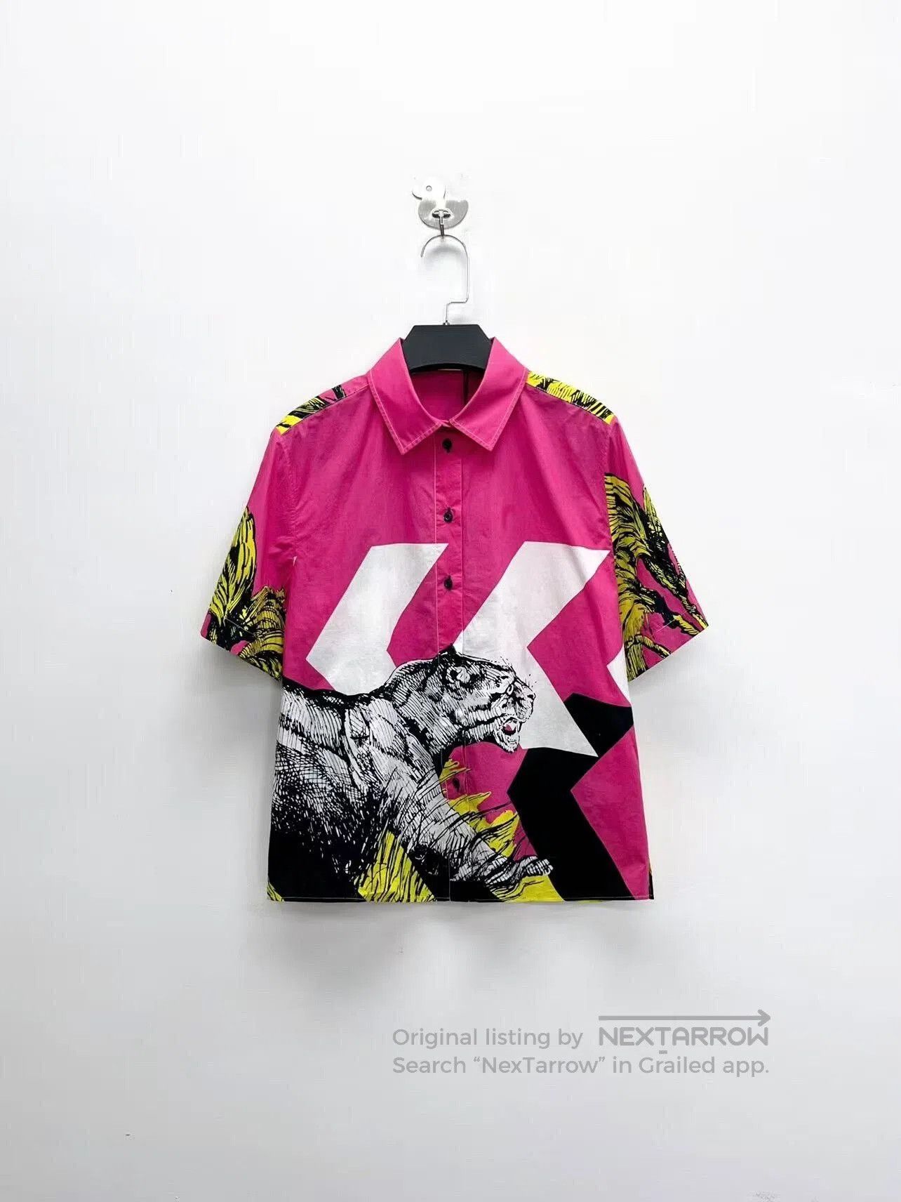 Dior pink tiger logo short sleeve shirt. Size M / US 6-8 / IT 42-44 - 1 Thumbnail