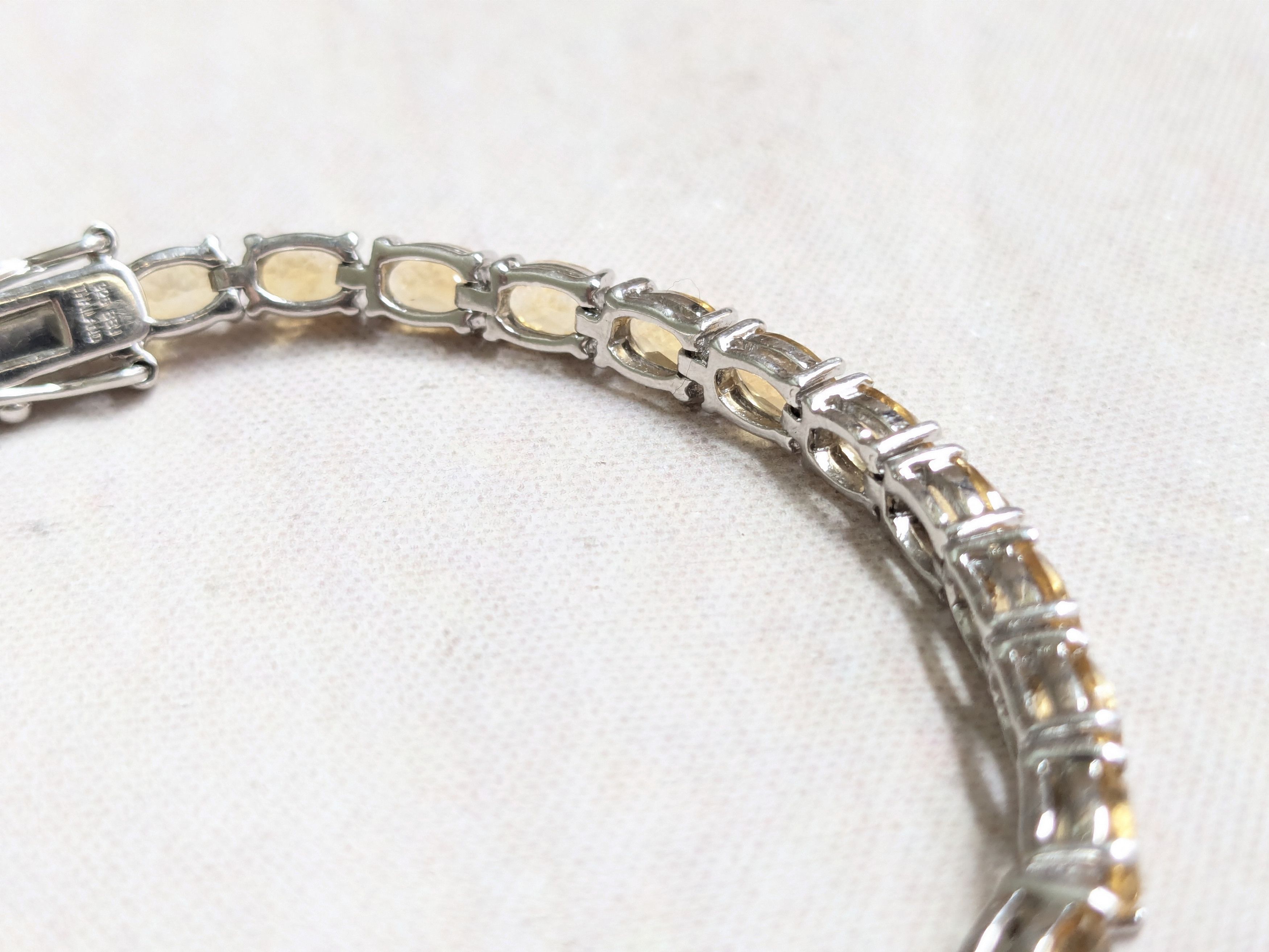 Sterling Silver Sterling Silver Tennis Bracelet Yellow Citrine Oval 8 Size ONE SIZE - 7 Thumbnail