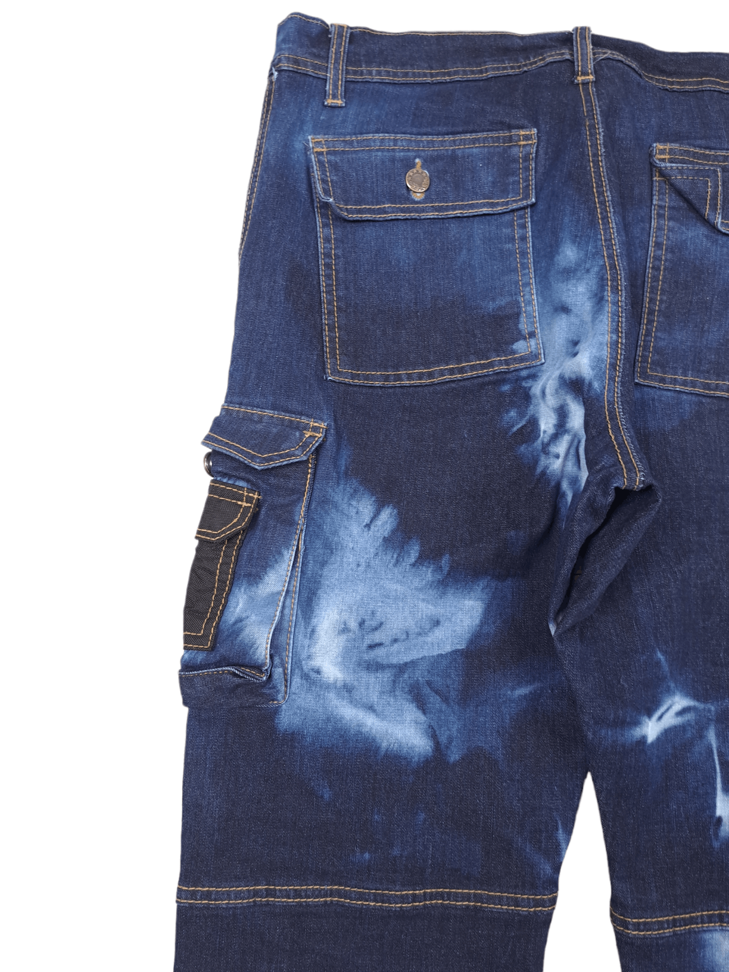 Japanese Brand 💎 Crazy Vintage 32/30 Y2K Bleached Blue Carpenter Jeans Size US 32 / EU 48 - 7 Thumbnail