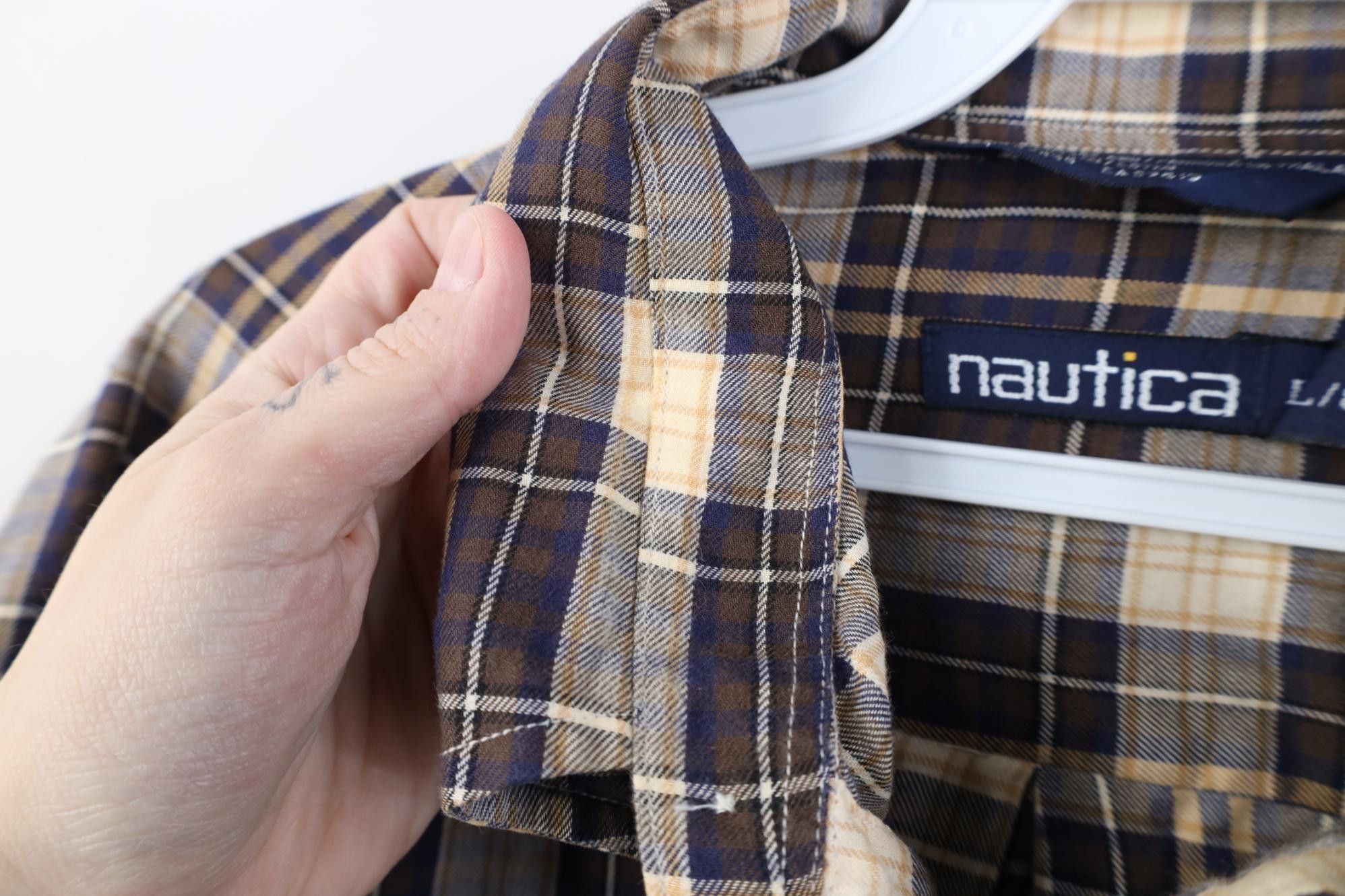 Nautica Vintage 90s Nautica Flannel Collared Button Down Shirt Plaid Size US L / EU 52-54 / 3 - 11 Thumbnail
