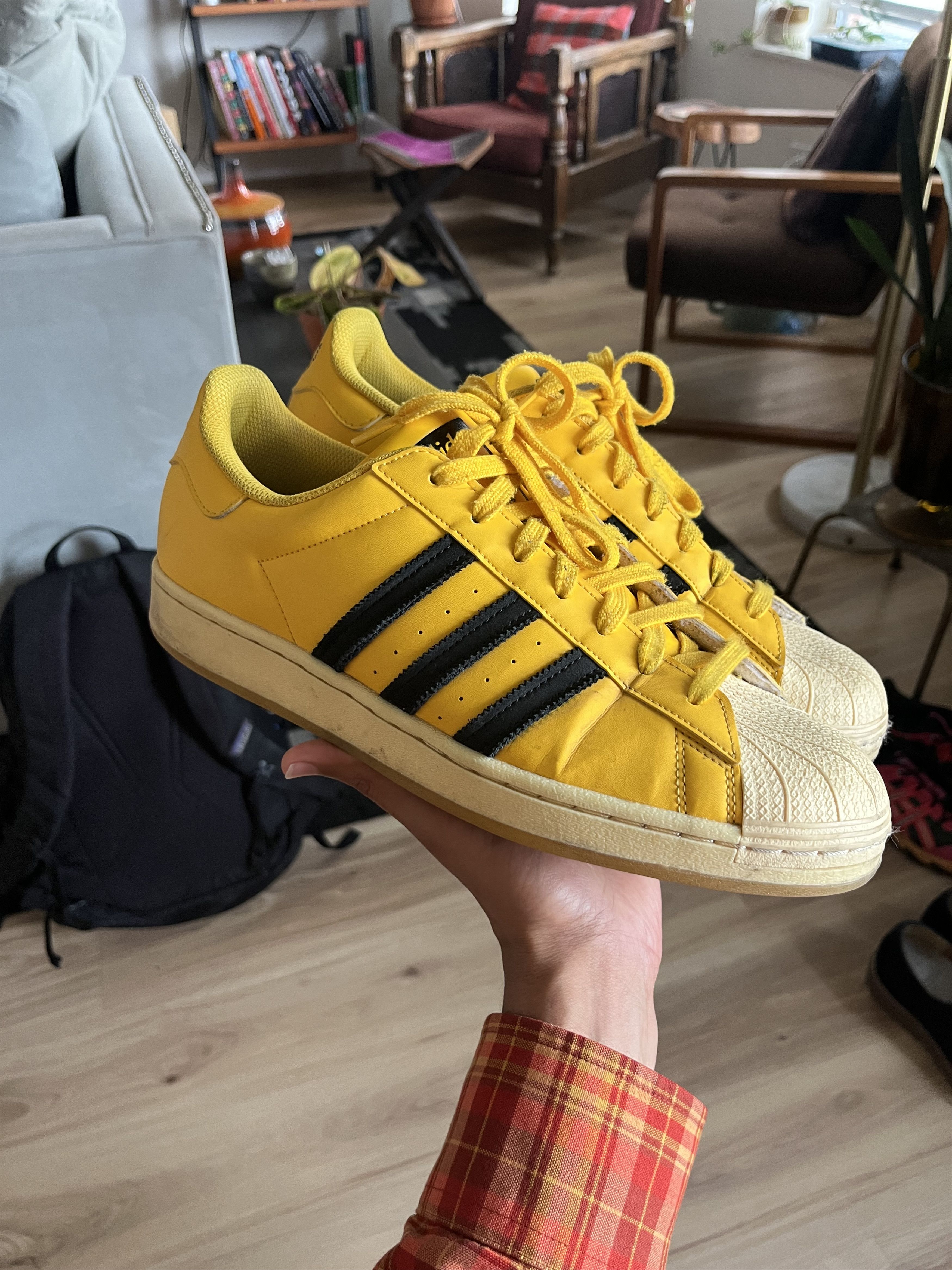 Adidas Adidas Superstar "Bold Gold" Smiley Face Size US 11.5 / EU 44-45 - 2 Thumbnail