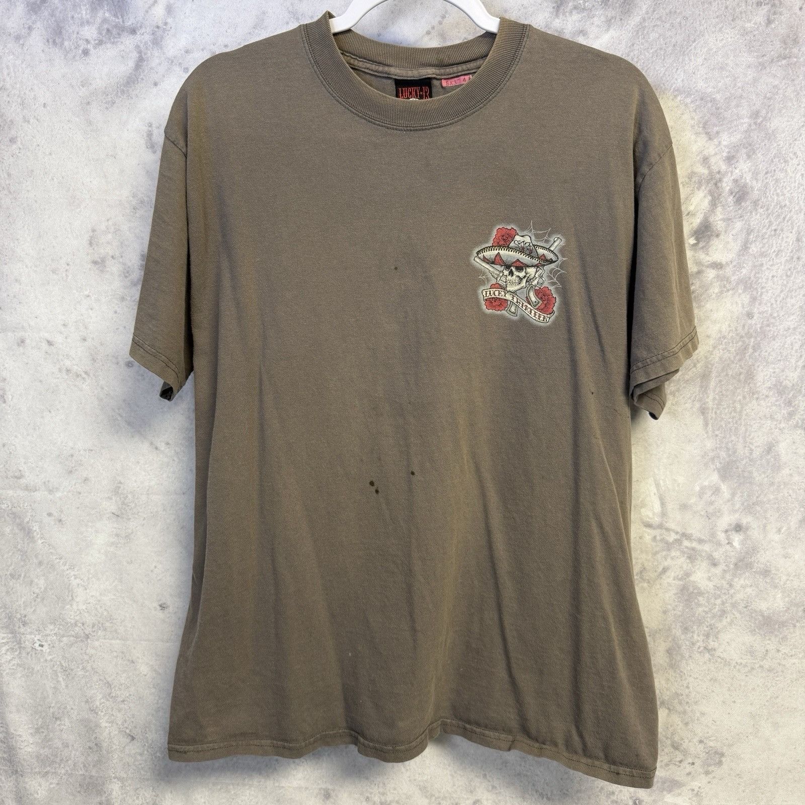 Vintage Vintage Lucky 13 T Shirt Mens Large Y2K Brown Short Sleeve G Size US L / EU 52-54 / 3 - 2 Thumbnail