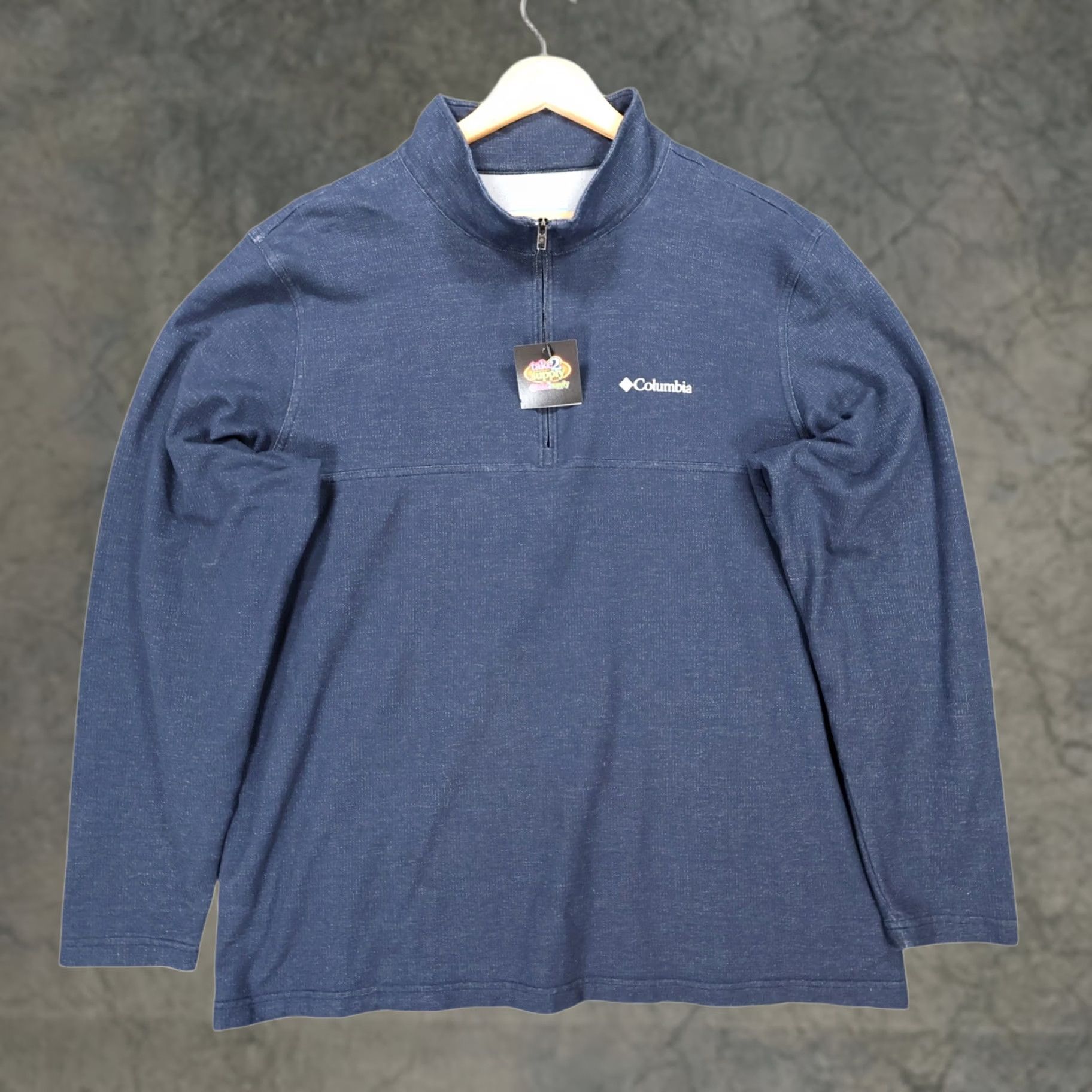 Vintage Columbia Mens XL Blue Quarter Zip Pullover Omni-Wick Sweater Size US XL / EU 56 / 4 - 1 Thumbnail