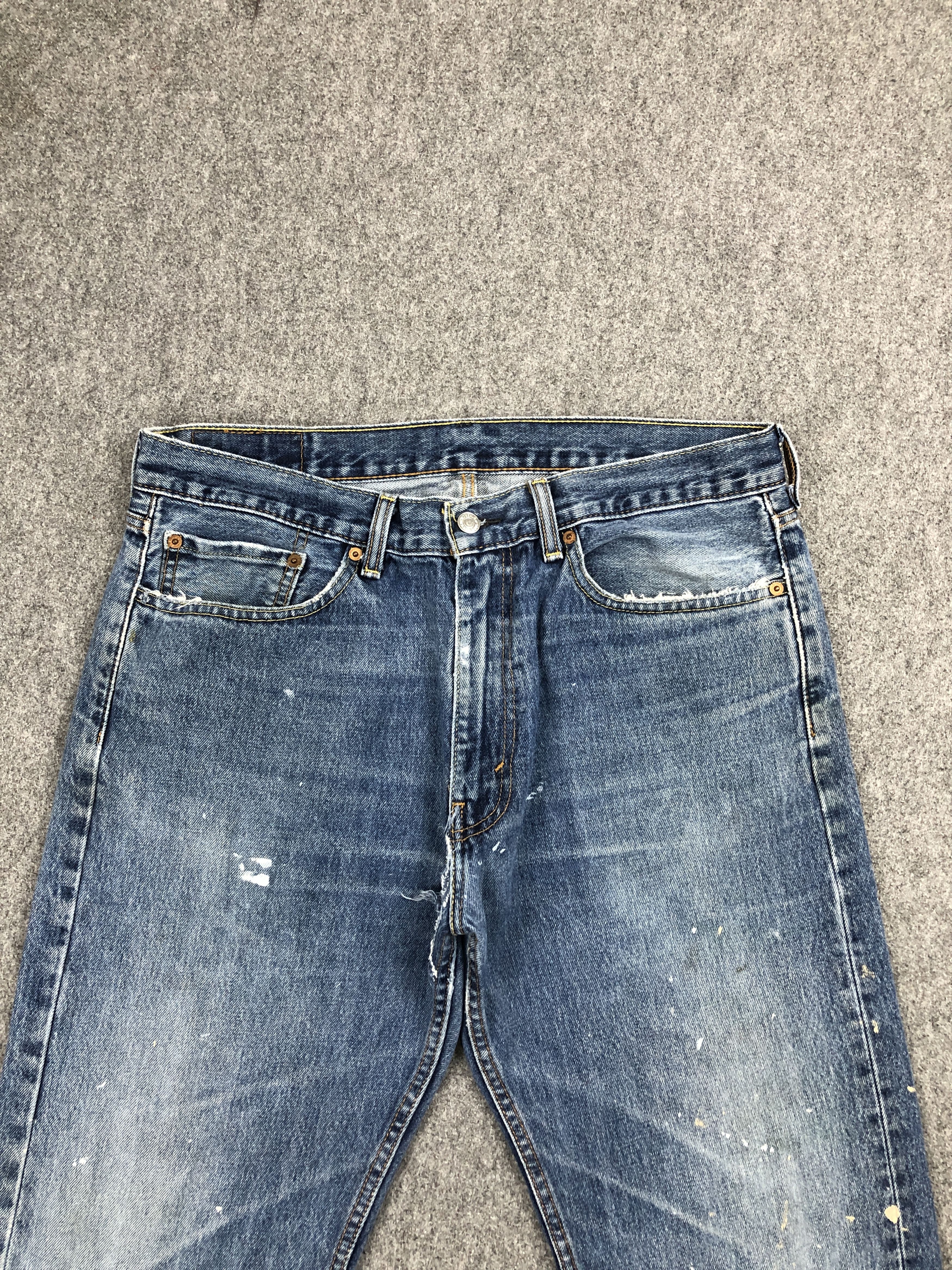 Levi's Vintage Faded Levis 505 Painter Blue Jeans DP2422 Size US 35 - 2 Thumbnail