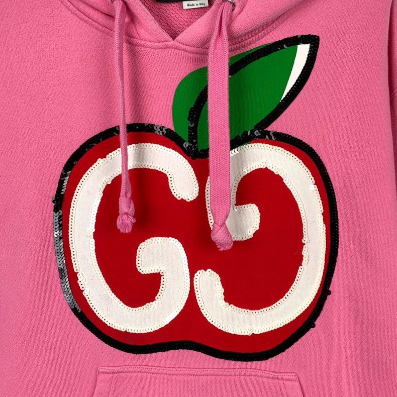 Gucci Gucci Pink double G apple sequin printed hooded cotton long Size US XS / EU 42 / 0 - 4 Thumbnail