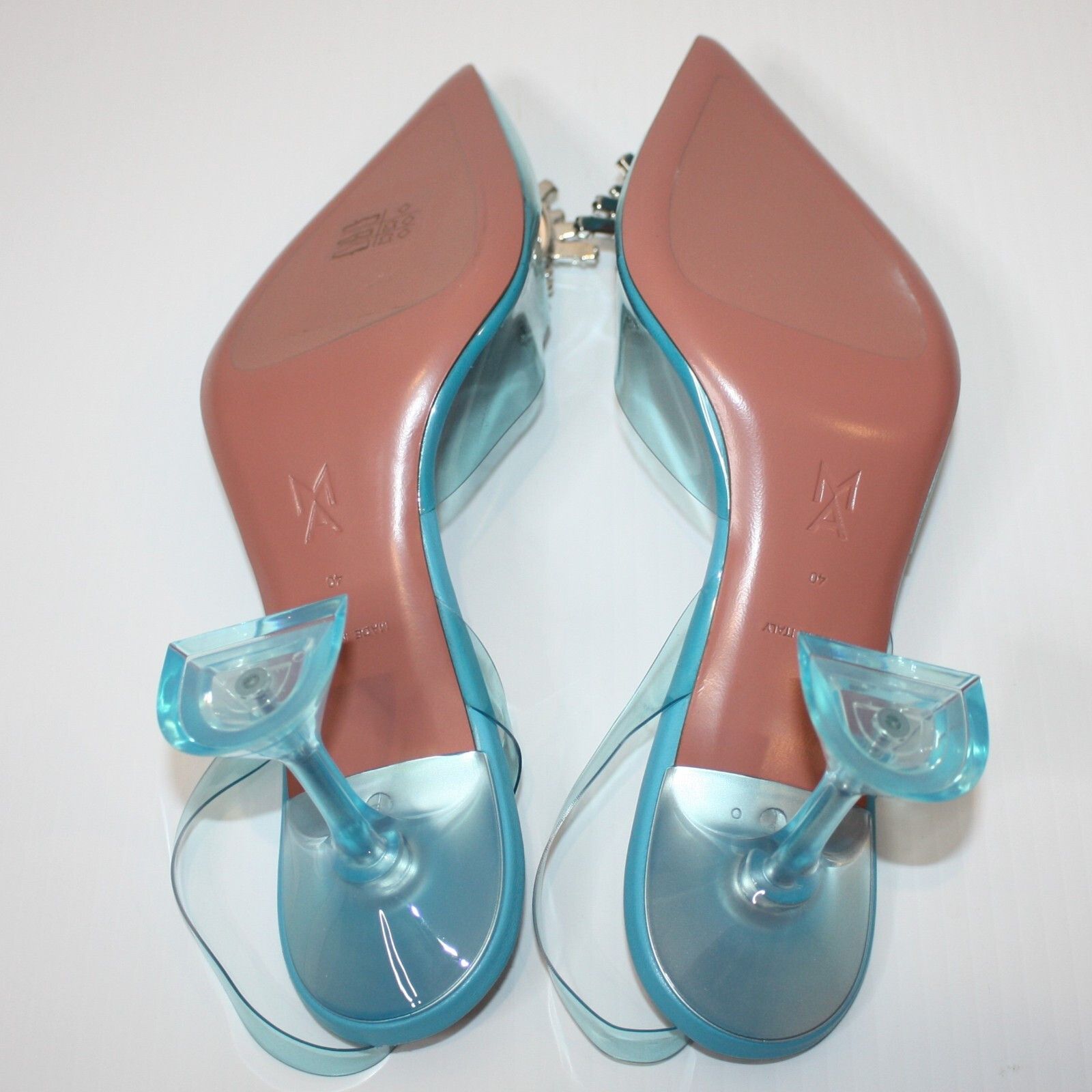 Amina Muaddi Begum Glass Pointed Toe Slingback Shoes US 10 / EU 40 $1220 Size US 10 / IT 40 - 14 Thumbnail