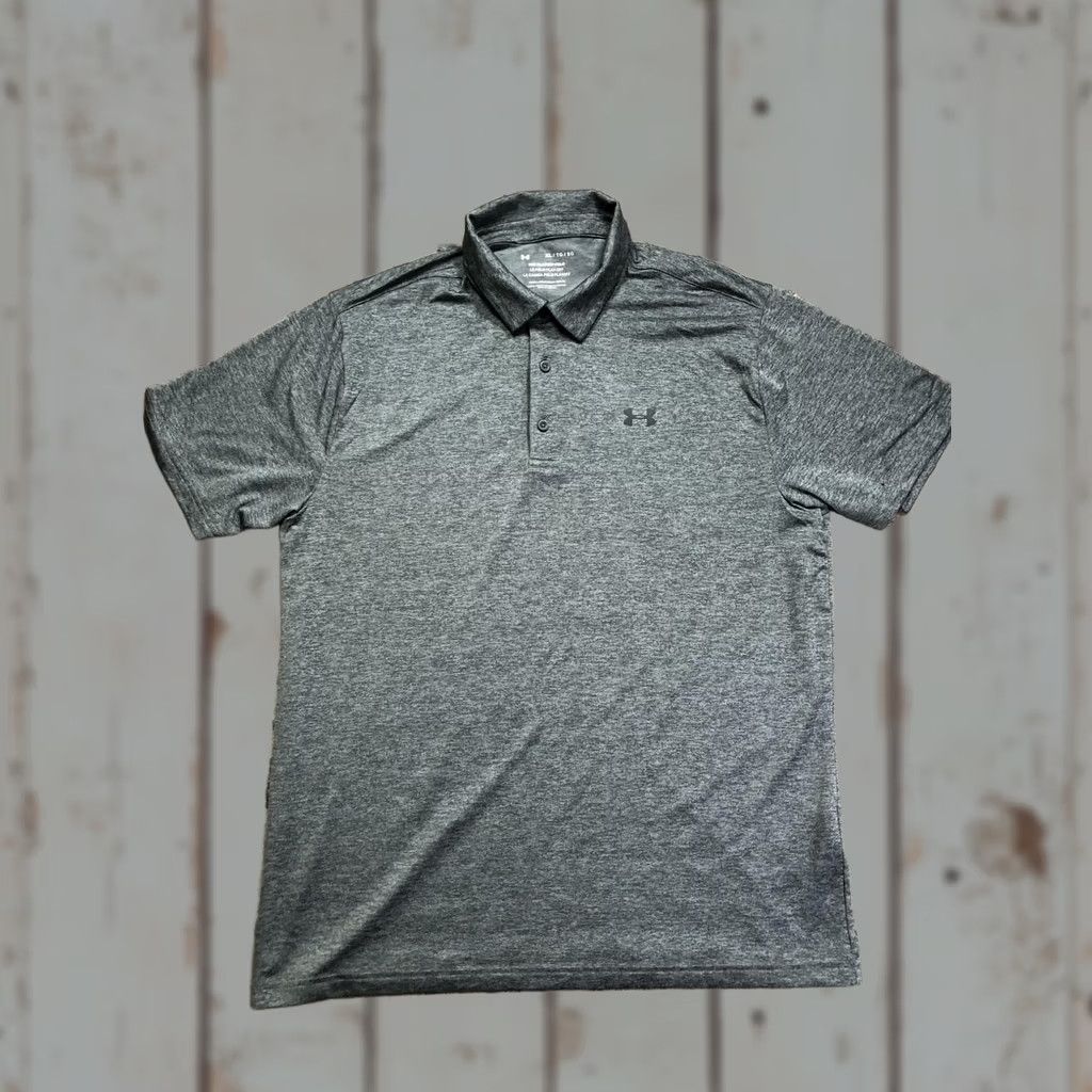 Under Armour Under Armour Polo Shirt Mens XL Gray Heather Short Sleeve Golf Performance Loose Fit Size US XL / EU 56 / 4 - 1 Thumbnail