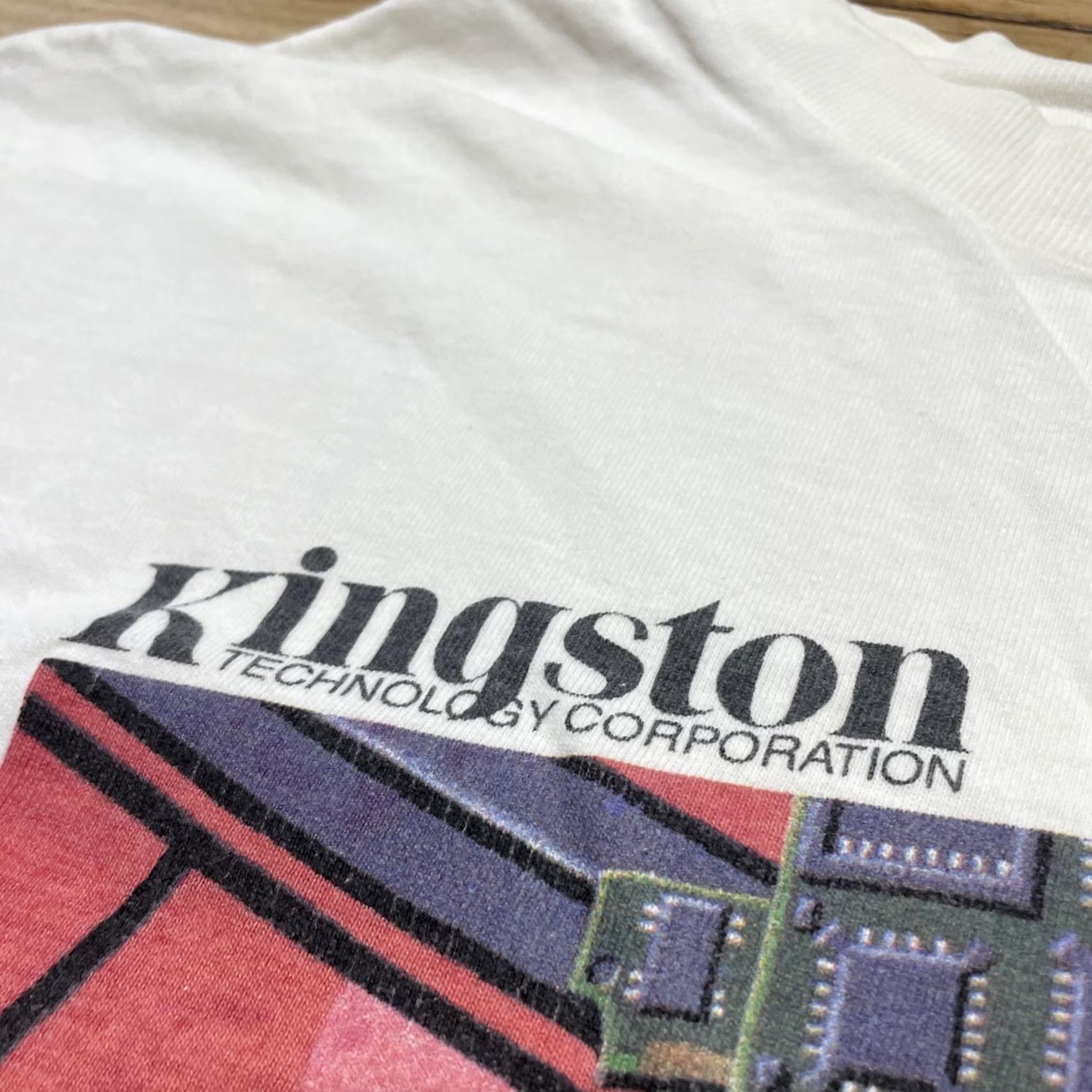 Hanes VINTAGE Kingston Technology Corp Memory White T-Shirt Men L 90s Single Stitch Graphic Print Hanes Mens Size US L / EU 52-54 / 3 - 5 Thumbnail