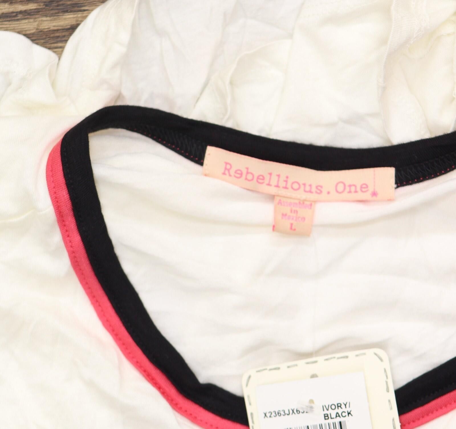 Other Rebellious One Ringer Graphic T-shirt Tee Ivory Off White L Size L / US 10 / IT 46 - 4 Thumbnail