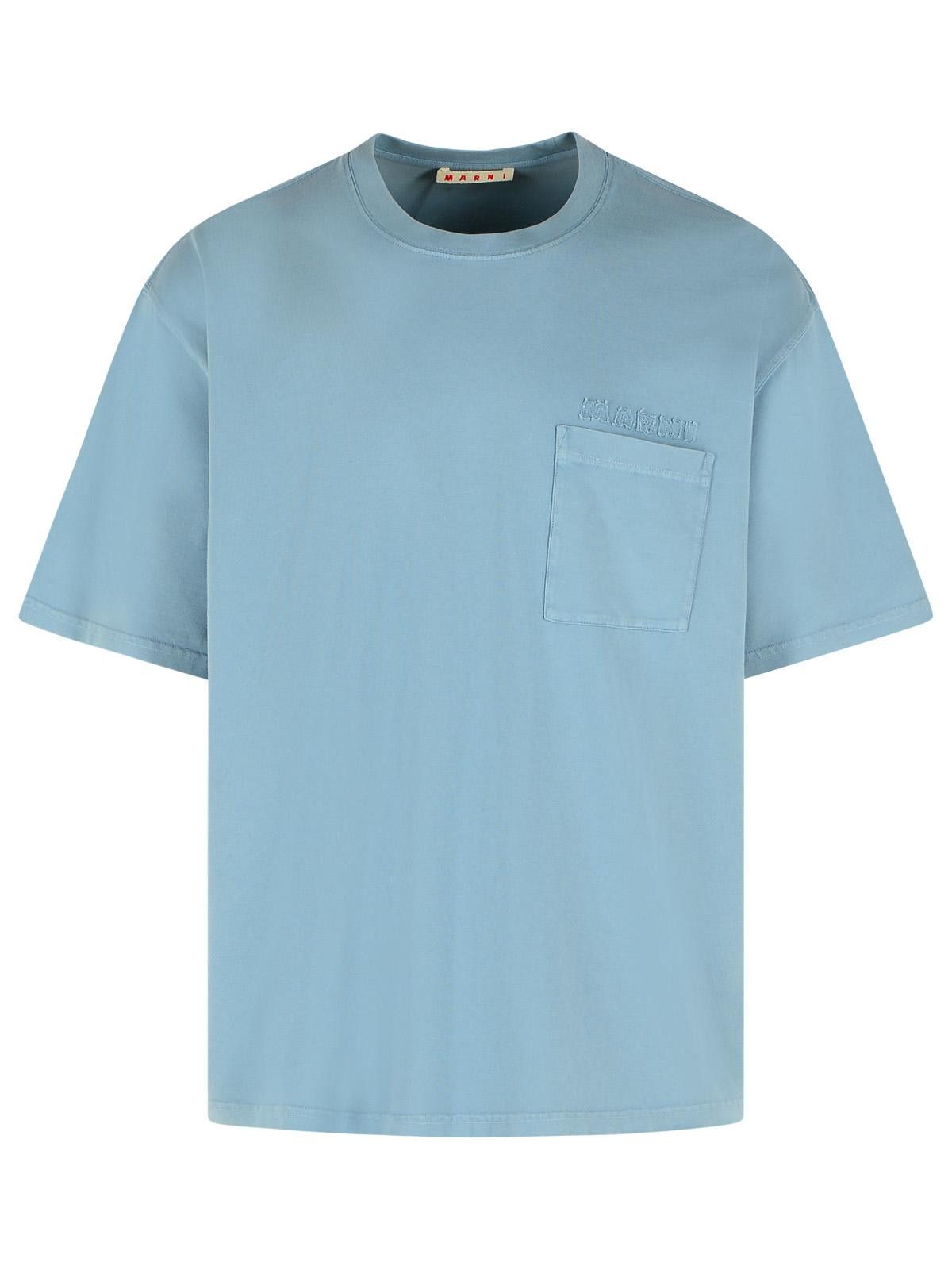Marni MARNI Light Blue Cotton T-Shirt Size US XL / EU 56 / 4 - 1 Thumbnail