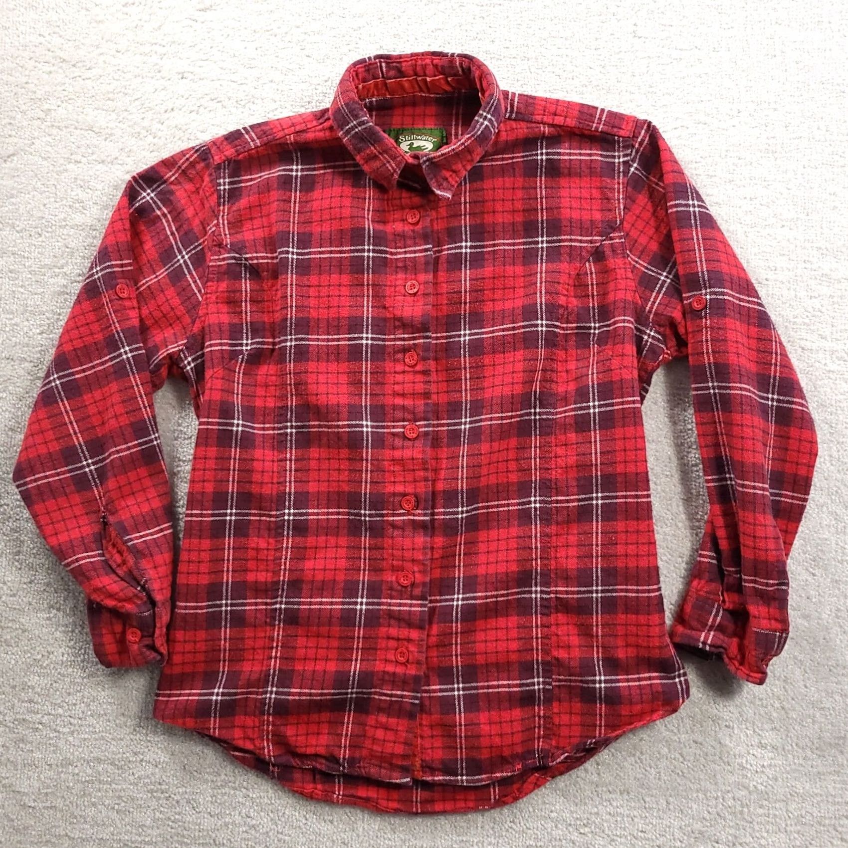 Vintage Stillwater Supply Co Flannel Button Up Shirt Red Plaid Men's S Roll Tab Shirt Size US S / EU 44-46 / 1 - 2 Thumbnail