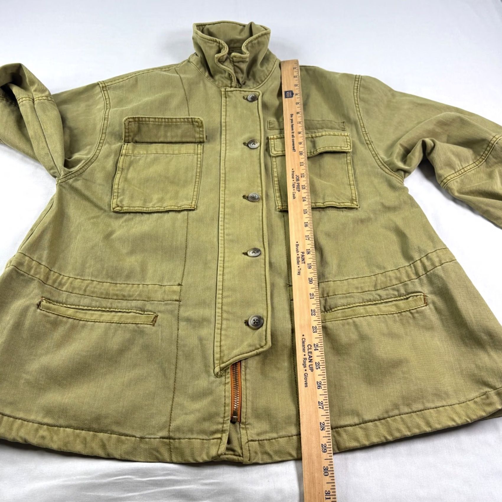 Free People VINTAGE Free People Jacket Womens Small Olive Green Seize The Day Military Oversized Size S / US 4 / IT 40 - 5 Thumbnail